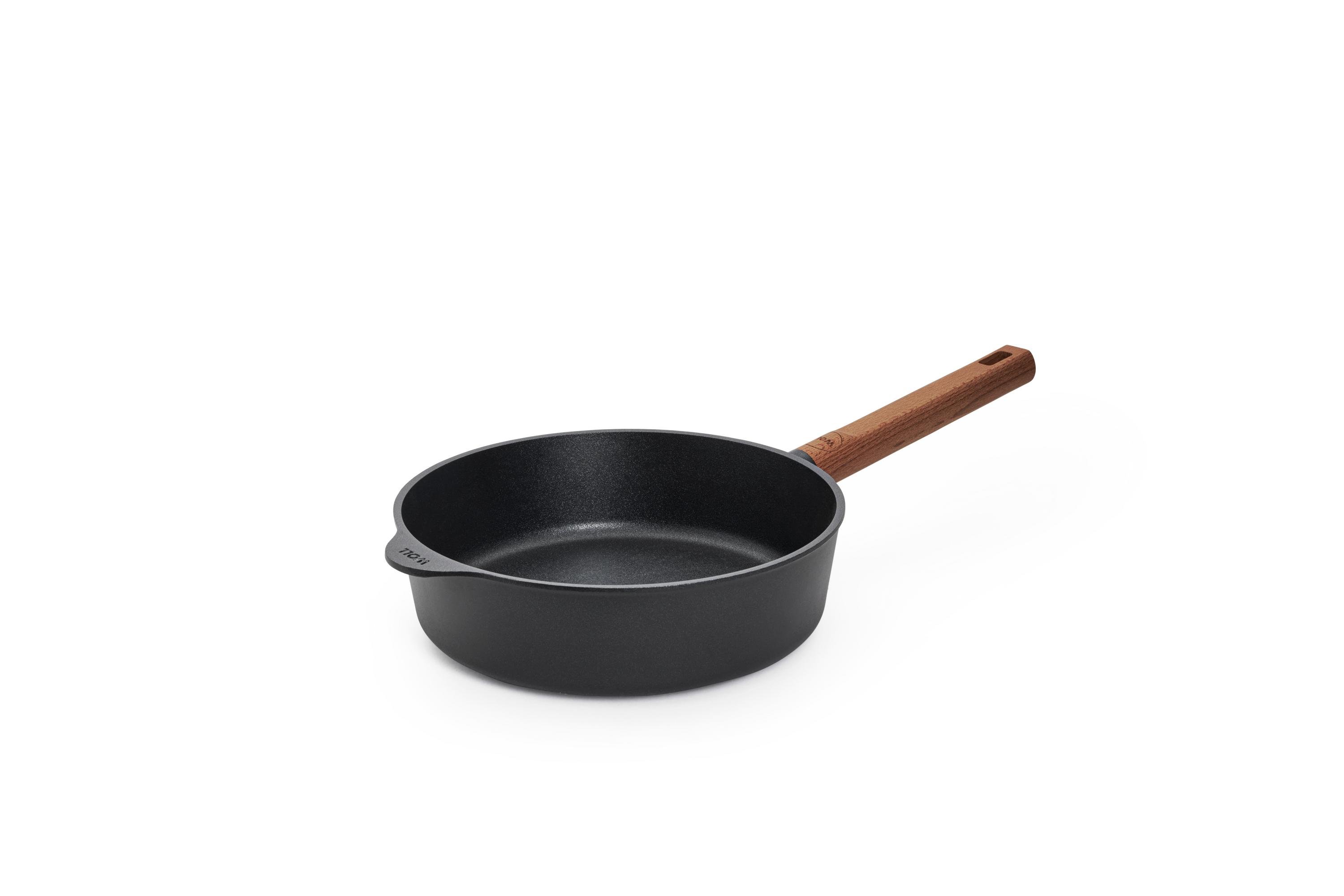 724WLCI-Q_3Quarter Eco Logic QXR Guss-Hochrandpfanne | Holz - Fest | Alle Herdarten inkl. Induktion | 24 cm
