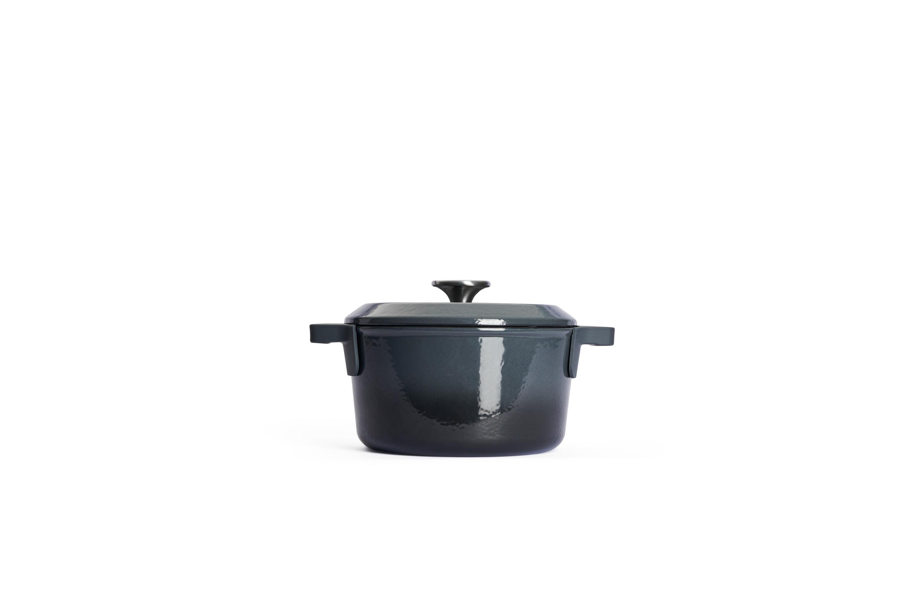 Iron Topf-Set, Ø 24 cm + 20 cm, mit Silikon-Untersetzer Seitenansicht | Carbon Grey