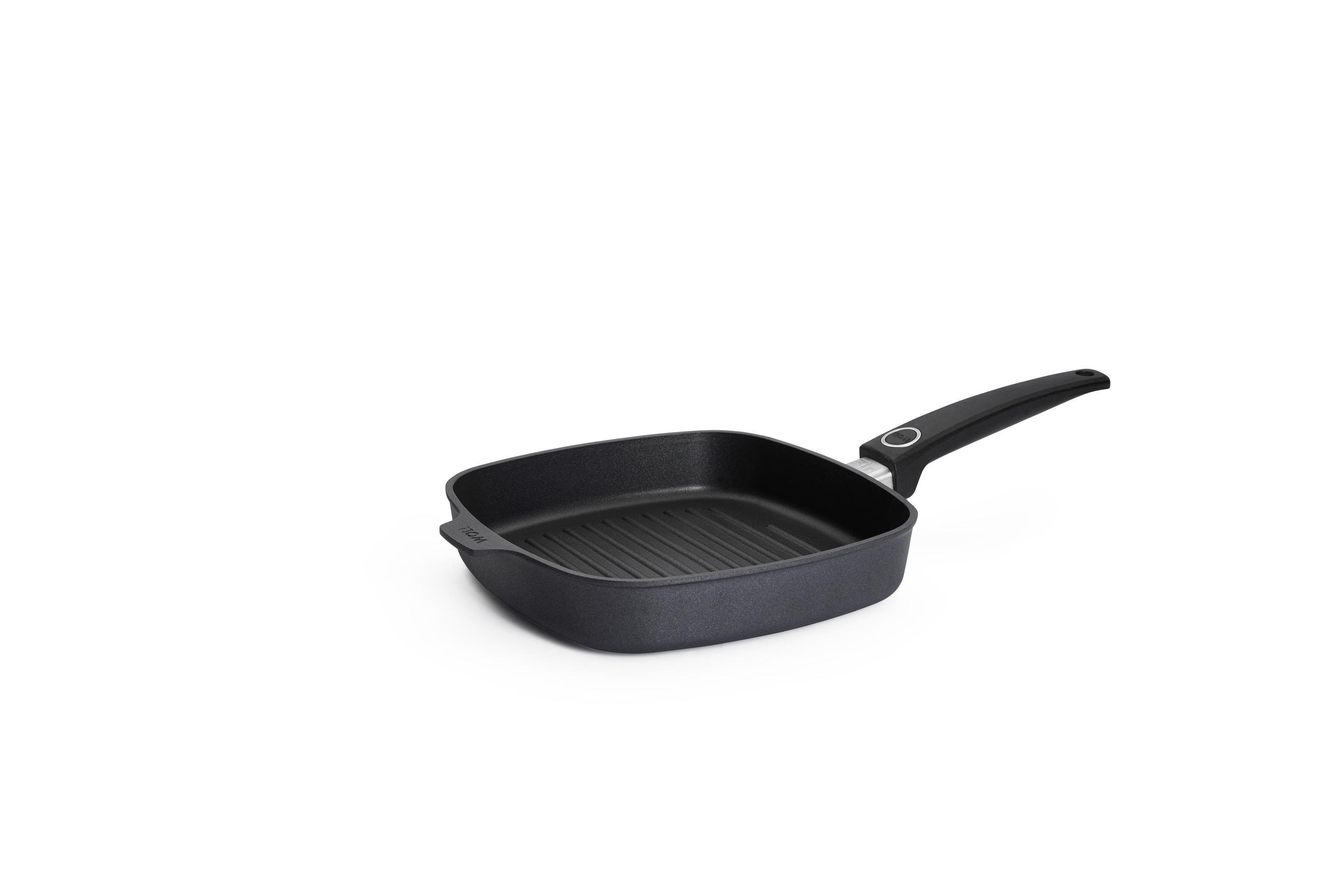 Diamond Lite Guss-Steakpfanne, viereckig, mit Rillen | Stiel - Fest | 24x24cm | Ceran, Gas, Elektro, Halogen