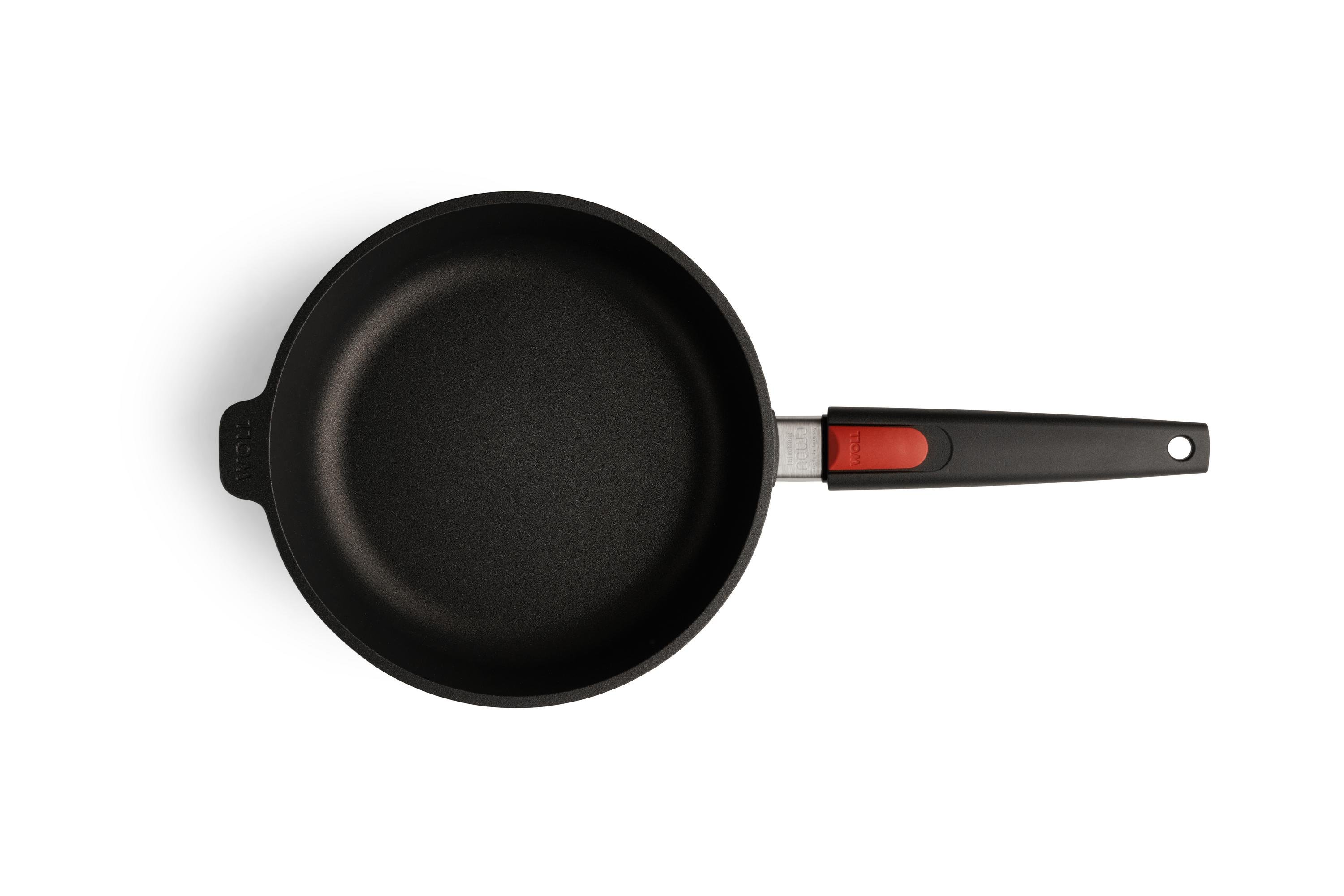 Nowo Titanium Guss-Hochrandpfanne Draufsicht | Stiel - Abnehmbar | Alle Herdarten inkl. Induktion | 24cm