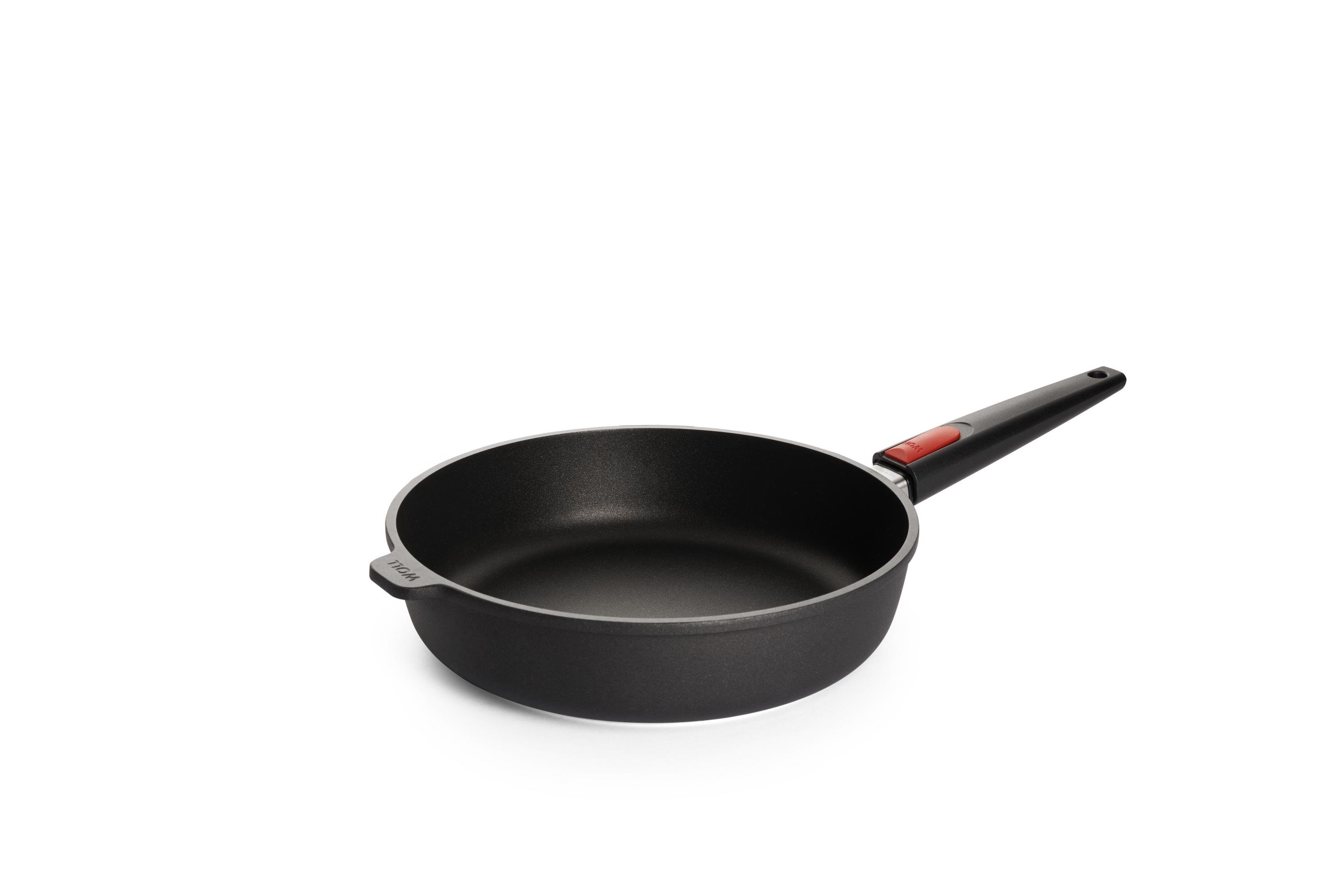 1728N_1728IL_3Quarter Nowo Titanium Guss-Hochrandpfanne | Stiel - Abnehmbar | Ceran, Gas, Elektro, Halogen | 28cm