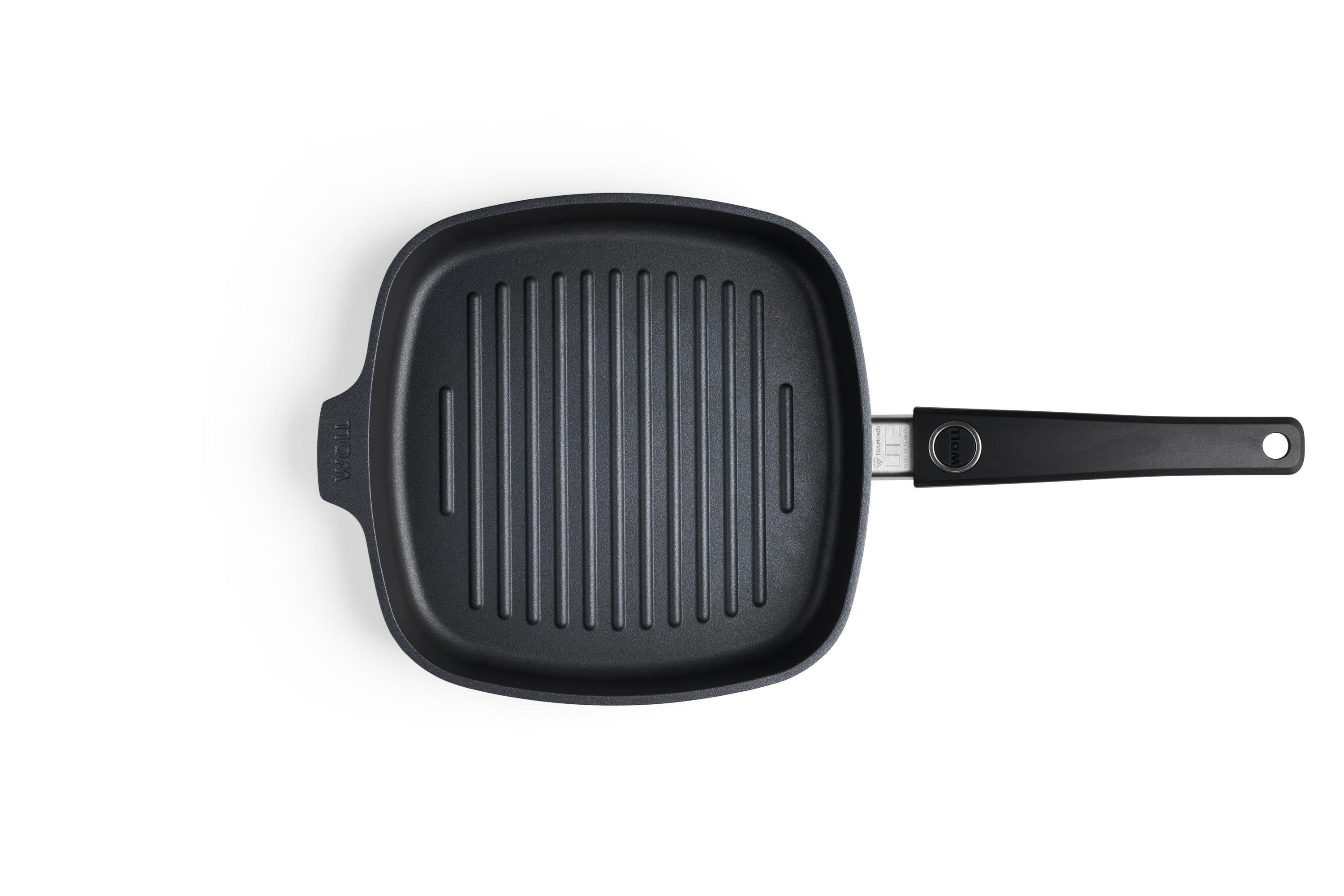 Diamond Lite Guss-Grillpfanne, viereckig, mit Rillen Diamond Lite Guss-Steakpfanne, viereckig, mit Rillen Draufsicht | Stiel - Fest | 24x24cm | Ceran, Gas, Elektro, Halogen
