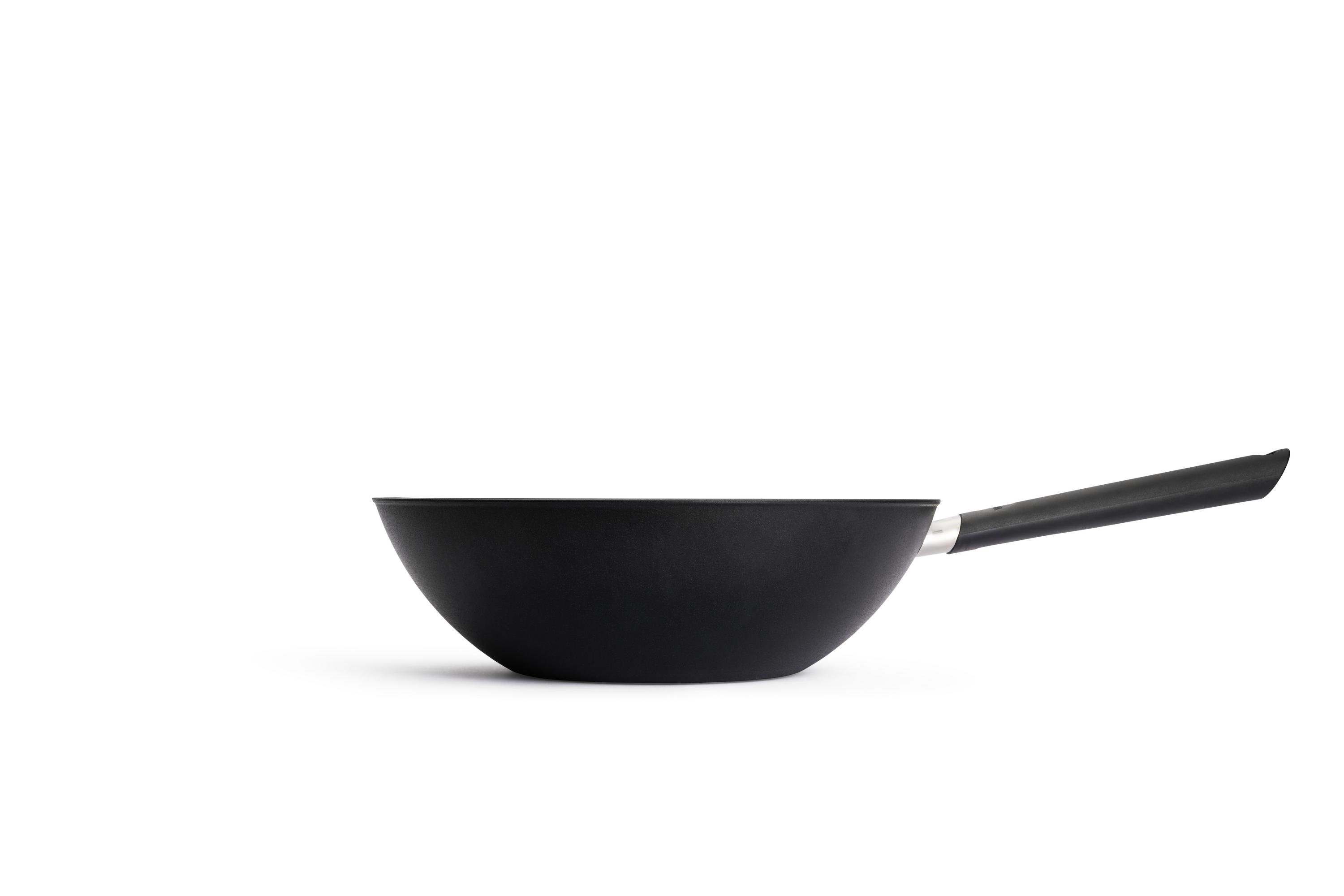 EcoLite QXR Wok Seitenansicht | Fester Stiel | Alle Herdarten inkl. Induktion | 30 cm
