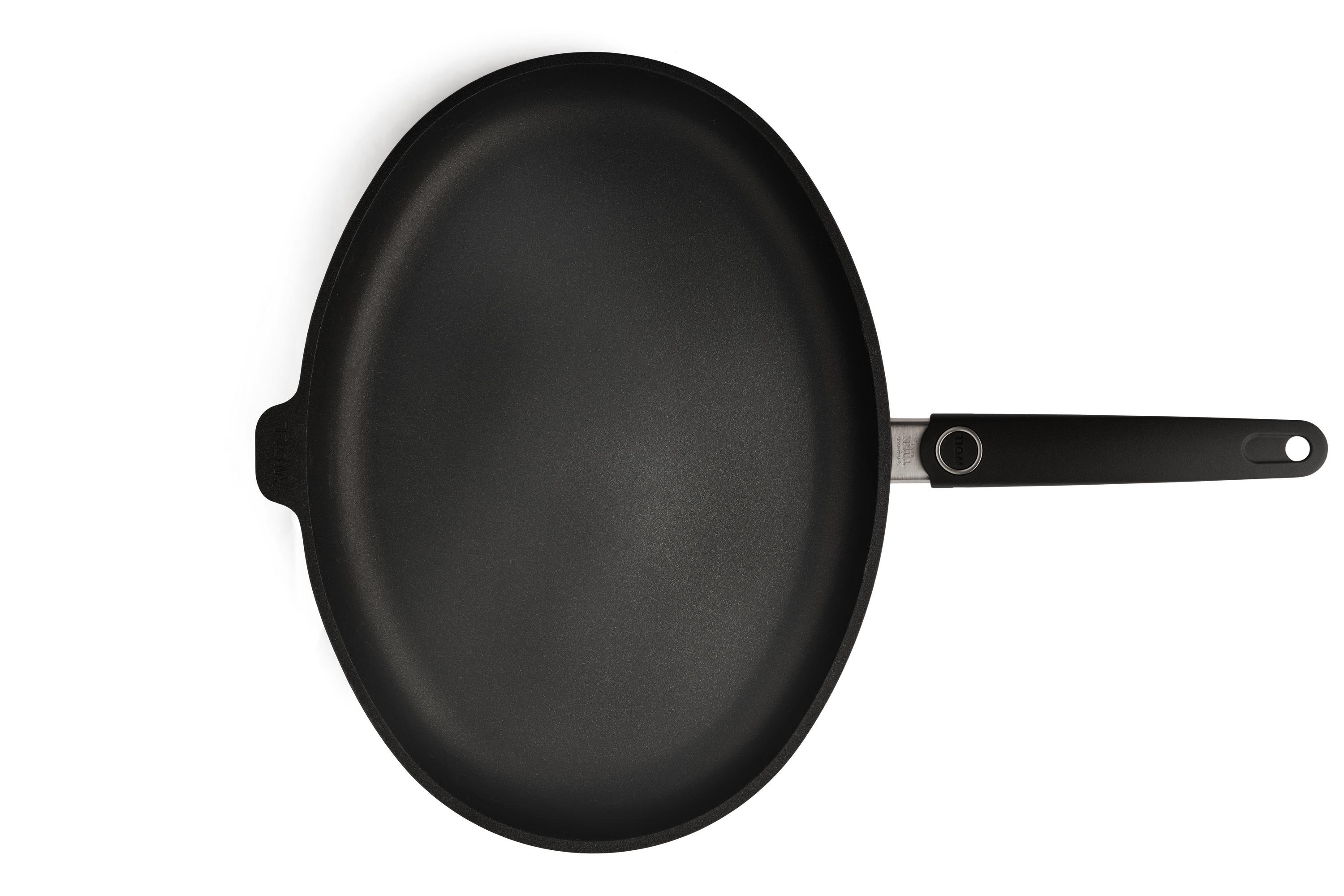 Titan Best Guss-Fischpfanne, oval Titan Best Gusspfanne Draufsicht | 38cm | Stiel - Fest | Ceran, Gas, Elektro, Halogen