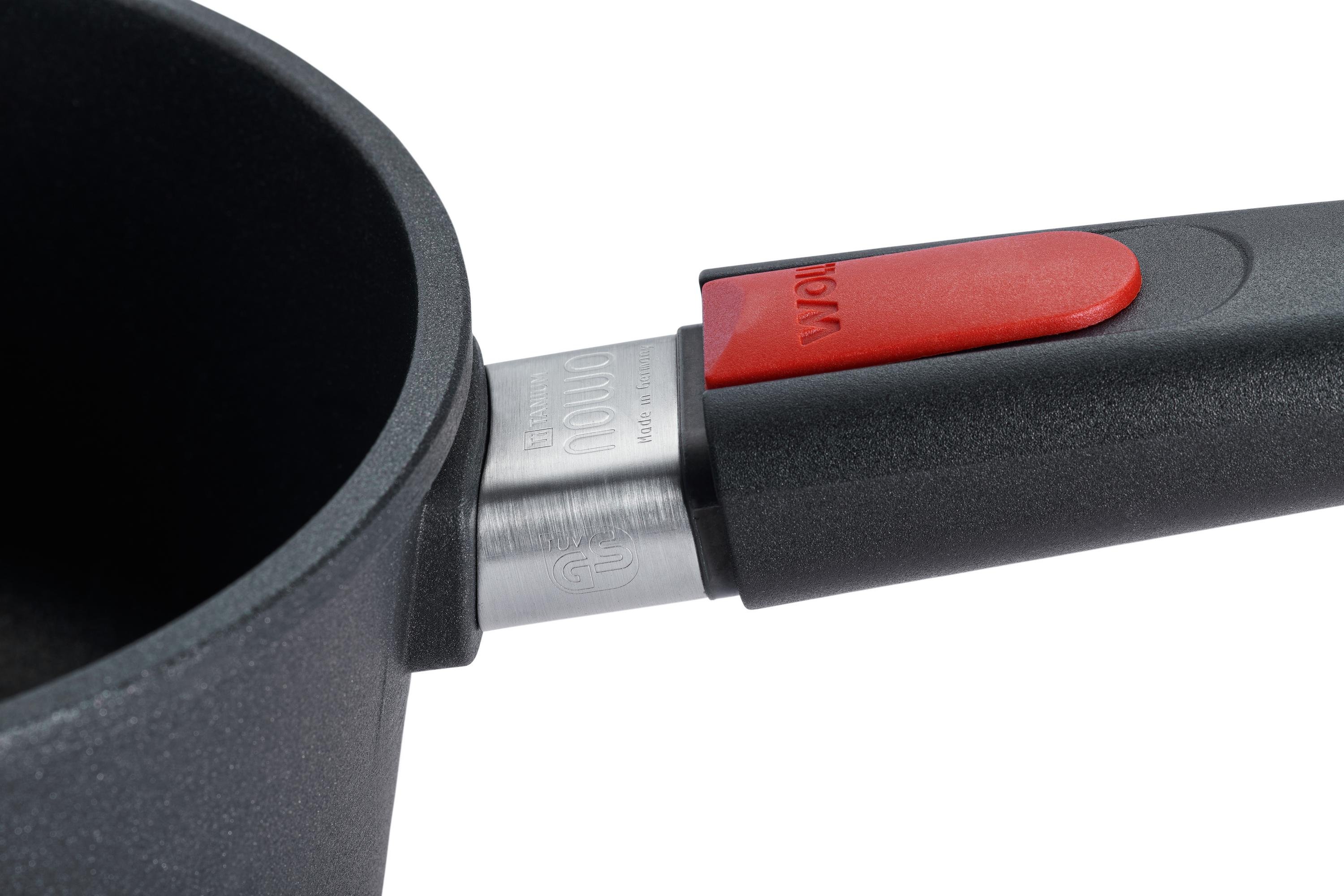 1118N_1118IL_Handle_Detail Nowo Titanium Guss-Stieltopf Detailansicht | Stiel - Abnehmbar | Alle Herdarten inkl. Induktion | 18cm
