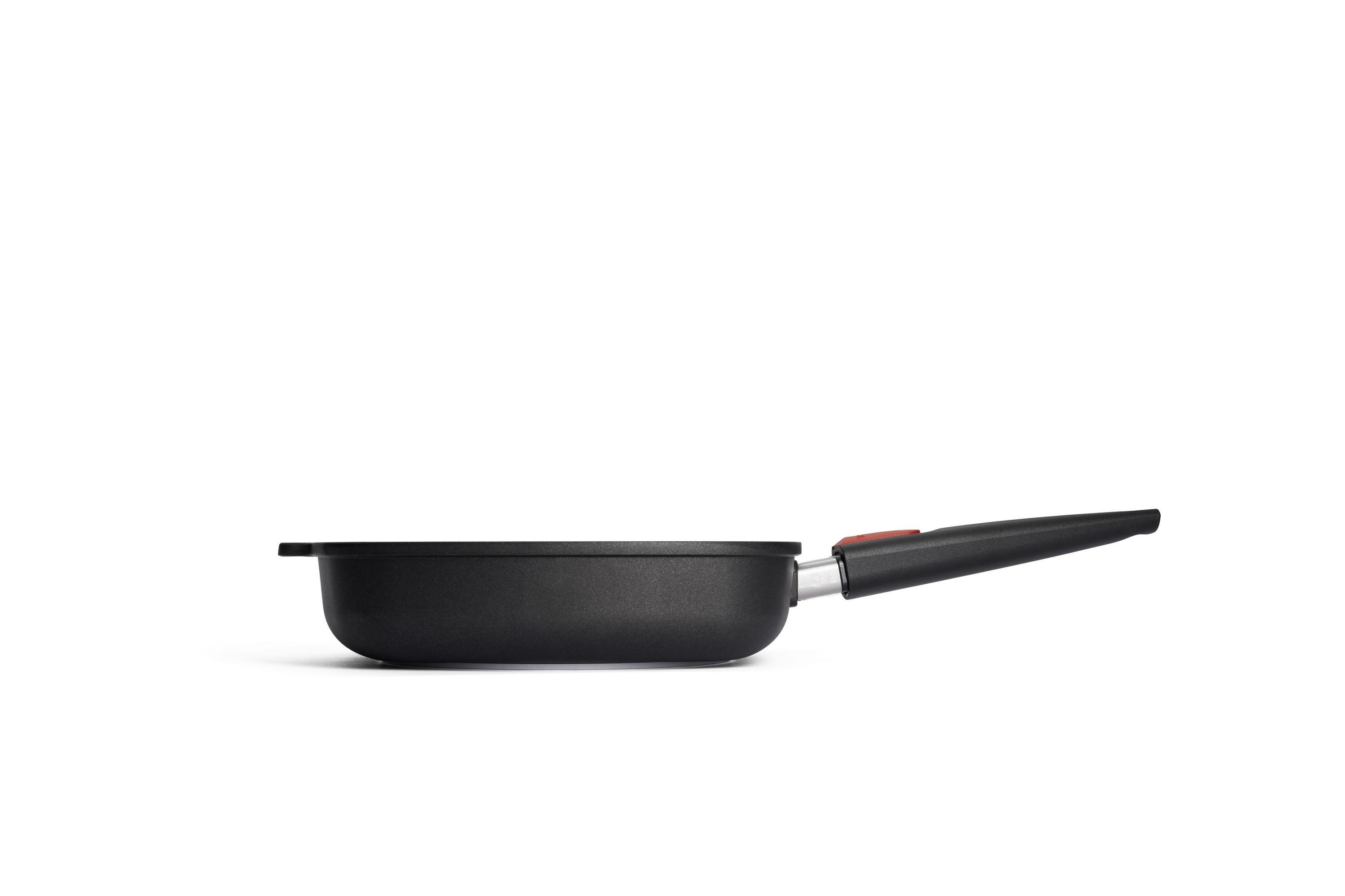 1626N_1626IL_Profile Nowo Titanium Gusspfanne, viereckig Seitenansicht | 26x26cm | Stiel - Abnehmbar | Alle Herdarten inkl. Induktion