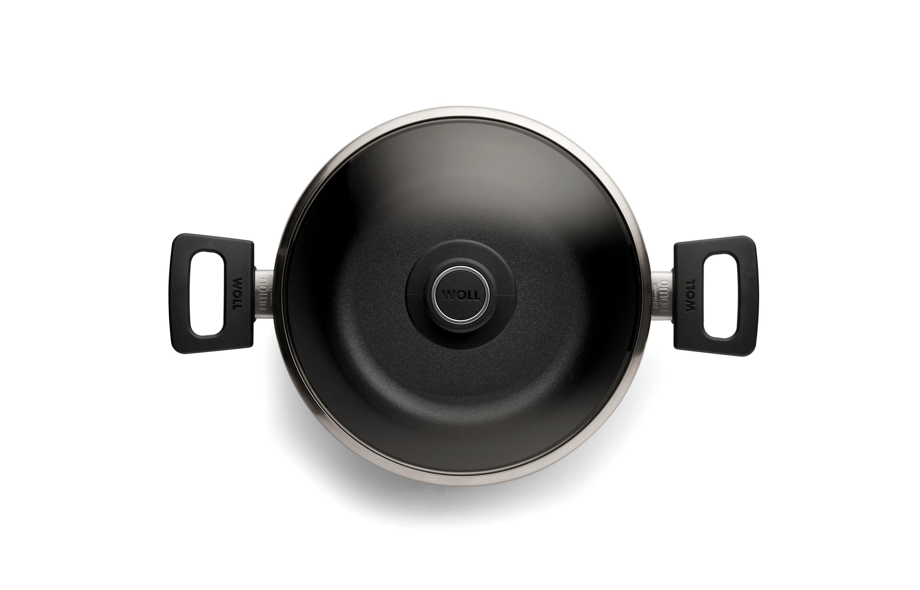 124N_124IL_Lid_Overhead Nowo Titanium Gusstopf Draufsicht | 2 Seitengriffe | 24cm | Ceran, Gas, Elektro, Halogen