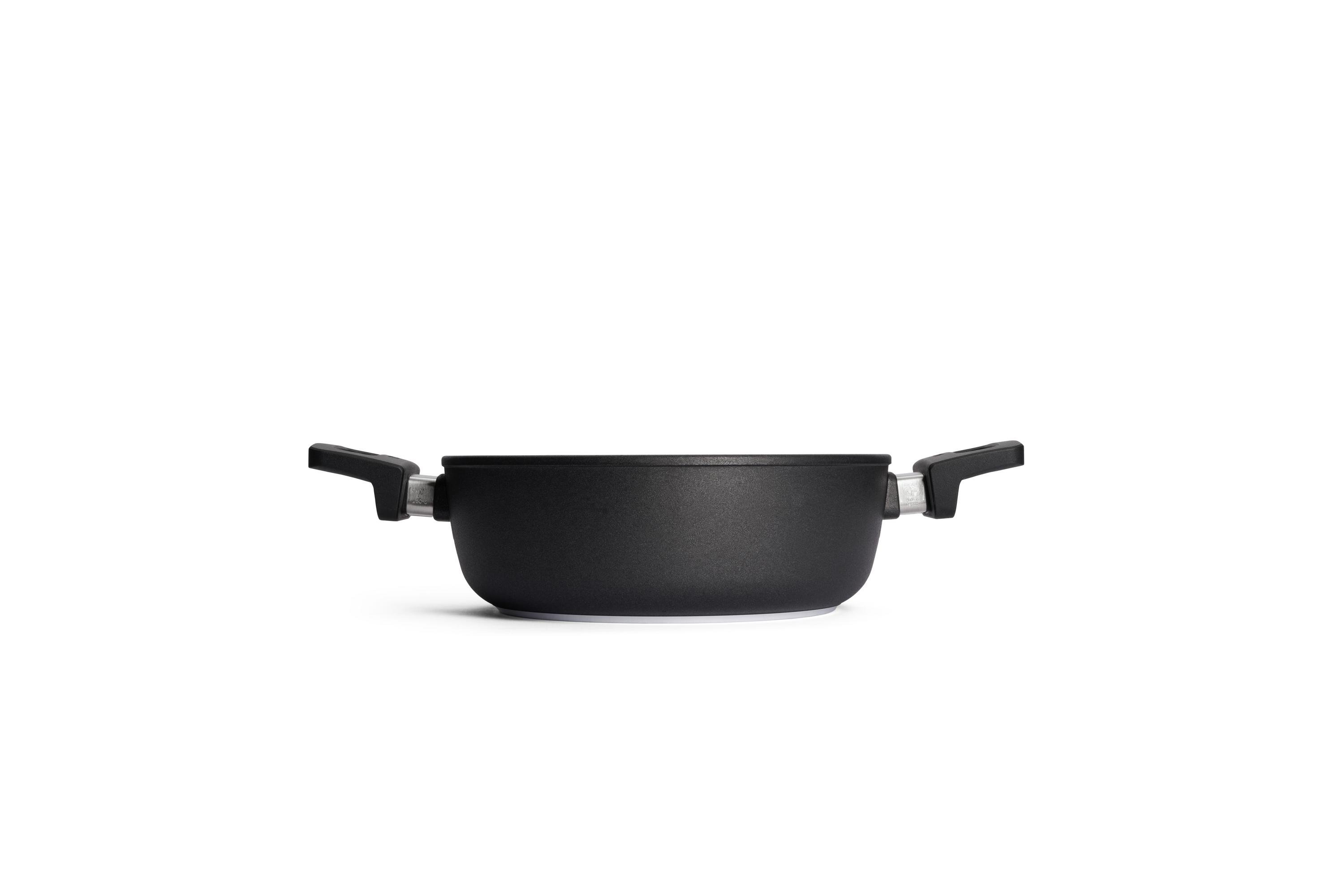 824N_824IL_Profile Nowo Titanium Guss-Kasserolle Seitenansicht | Alle Herdarten inkl. Induktion | 2 Seitengriffe | 24cm