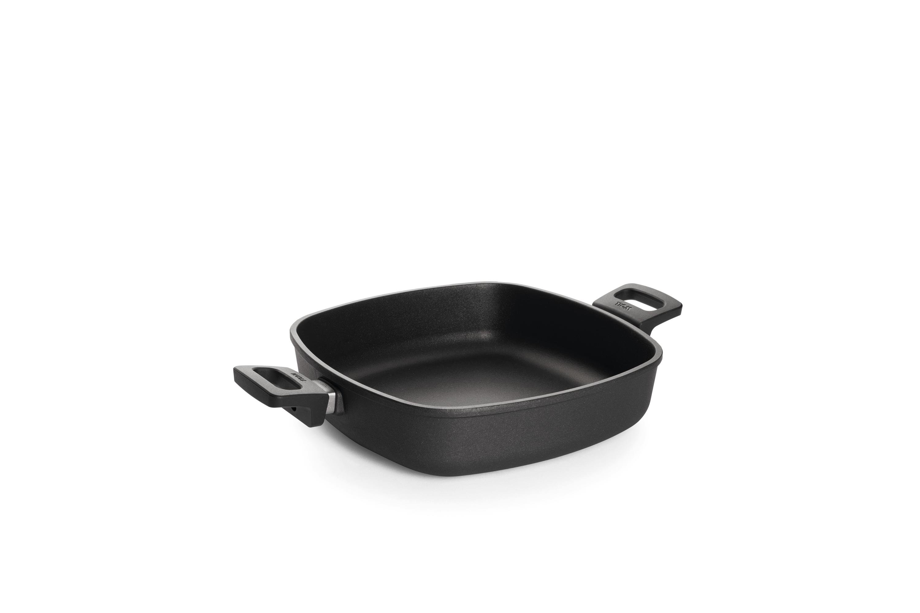 Nowo Titanium Gusspfanne, viereckig | 2 Seitengriffe | Ceran, Gas, Elektro, Halogen | 28x28cm