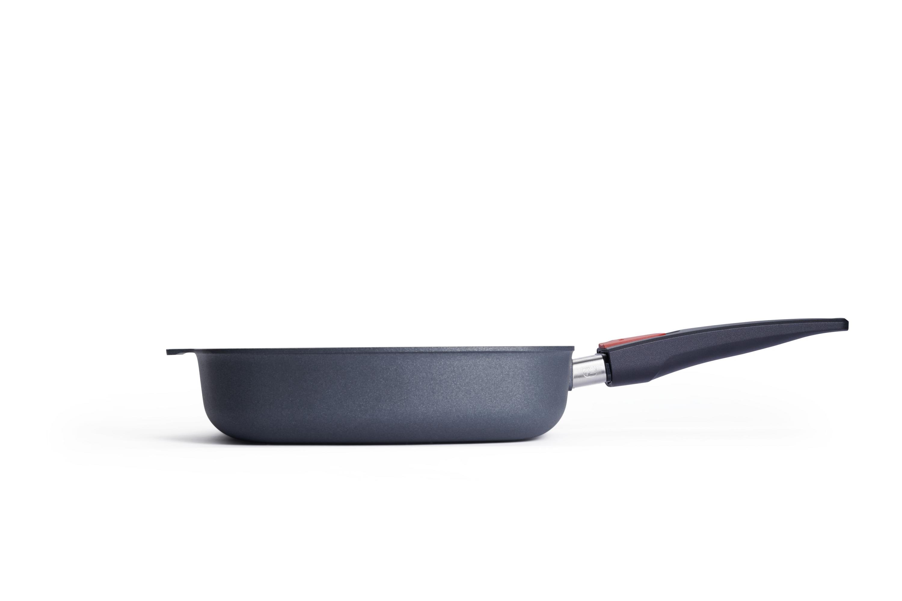 Diamond Lite Gusspfanne, viereckig Seitenansicht | 26x26cm | Stiel - Abnehmbar | Ceran, Gas, Elektro, Halogen