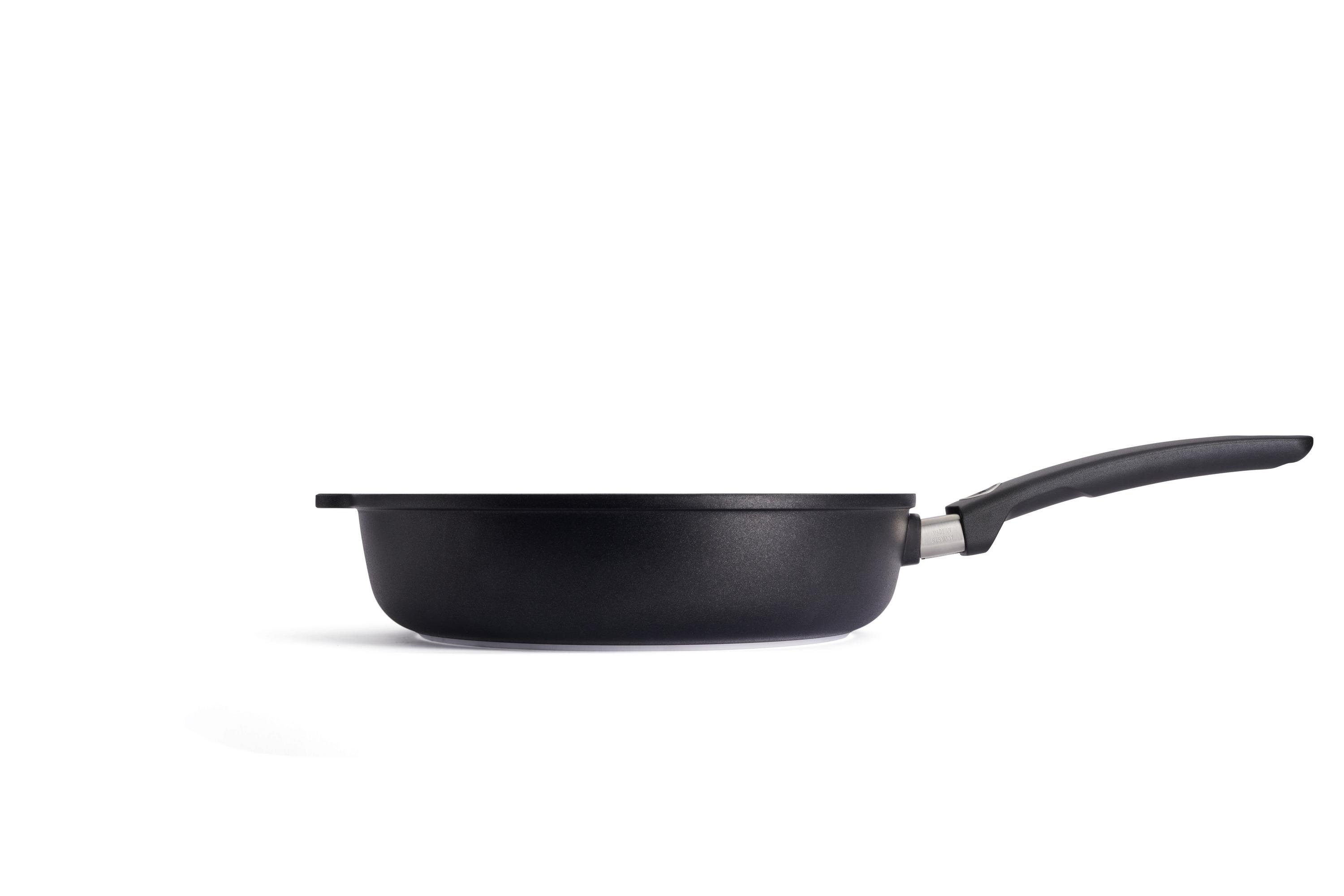 Titan Best Guss-Hochrandpfanne Seitenansicht | Stiel - Fest | Ceran, Gas, Elektro, Halogen | 28cm