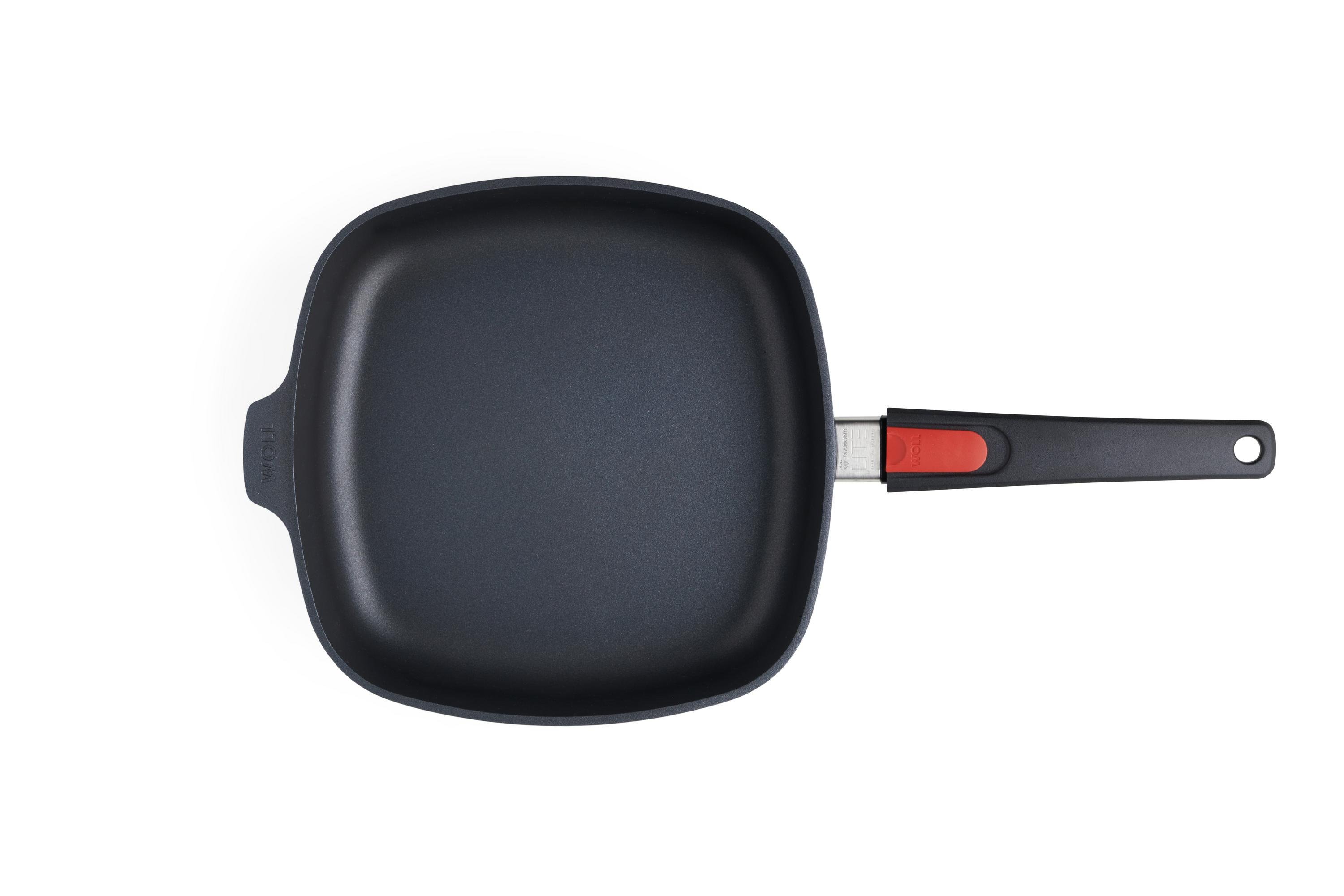 Diamond Lite Gusspfanne, viereckig Draufsicht | 26x26cm | Stiel - Abnehmbar | Ceran, Gas, Elektro, Halogen