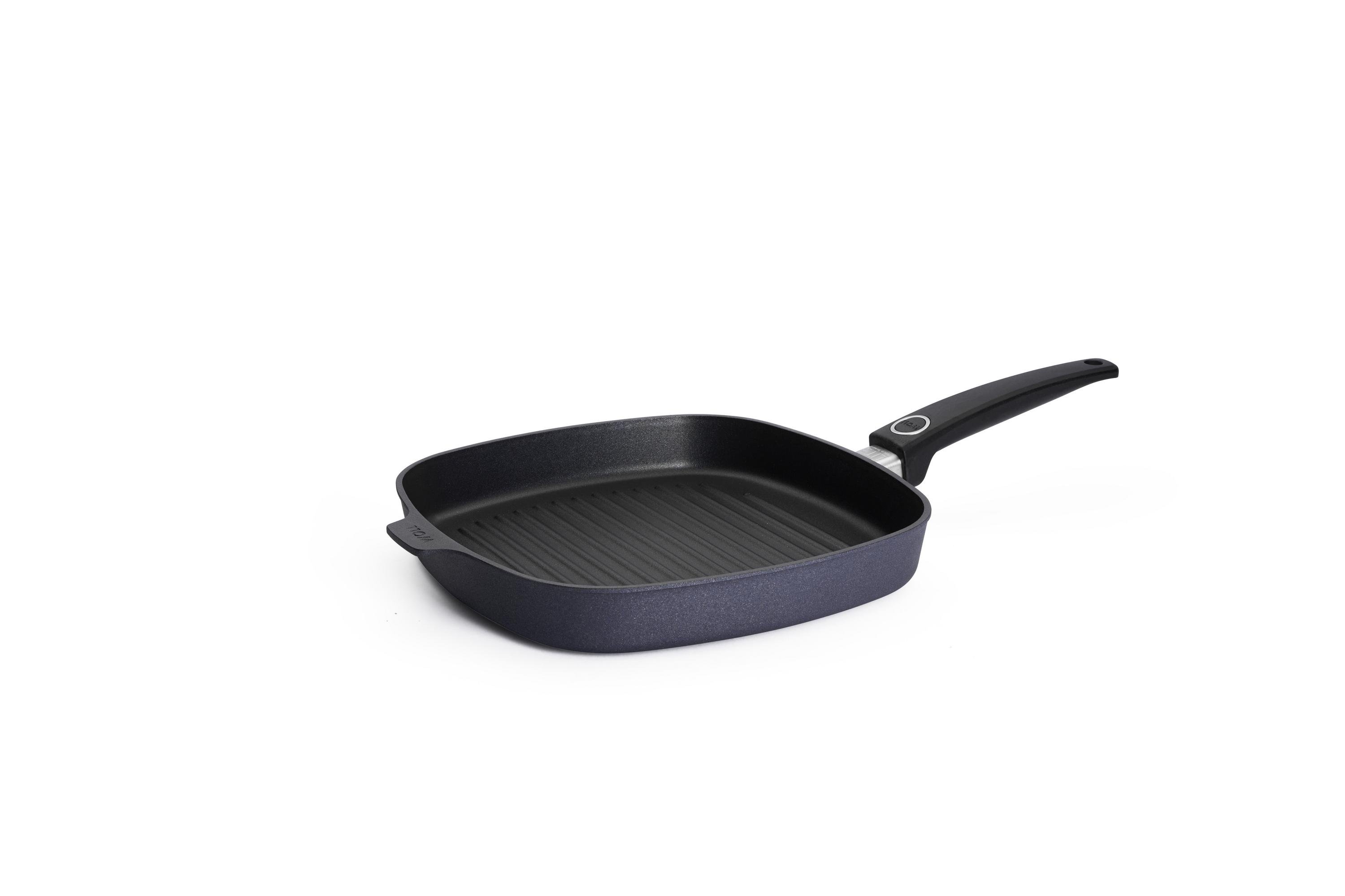 Diamond Lite Guss-Grillpfanne, viereckig, mit Rillen Diamond Lite Guss-Steakpfanne, viereckig, mit Rillen | Stiel - Fest | Ceran, Gas, Elektro, Halogen | 28x28cm