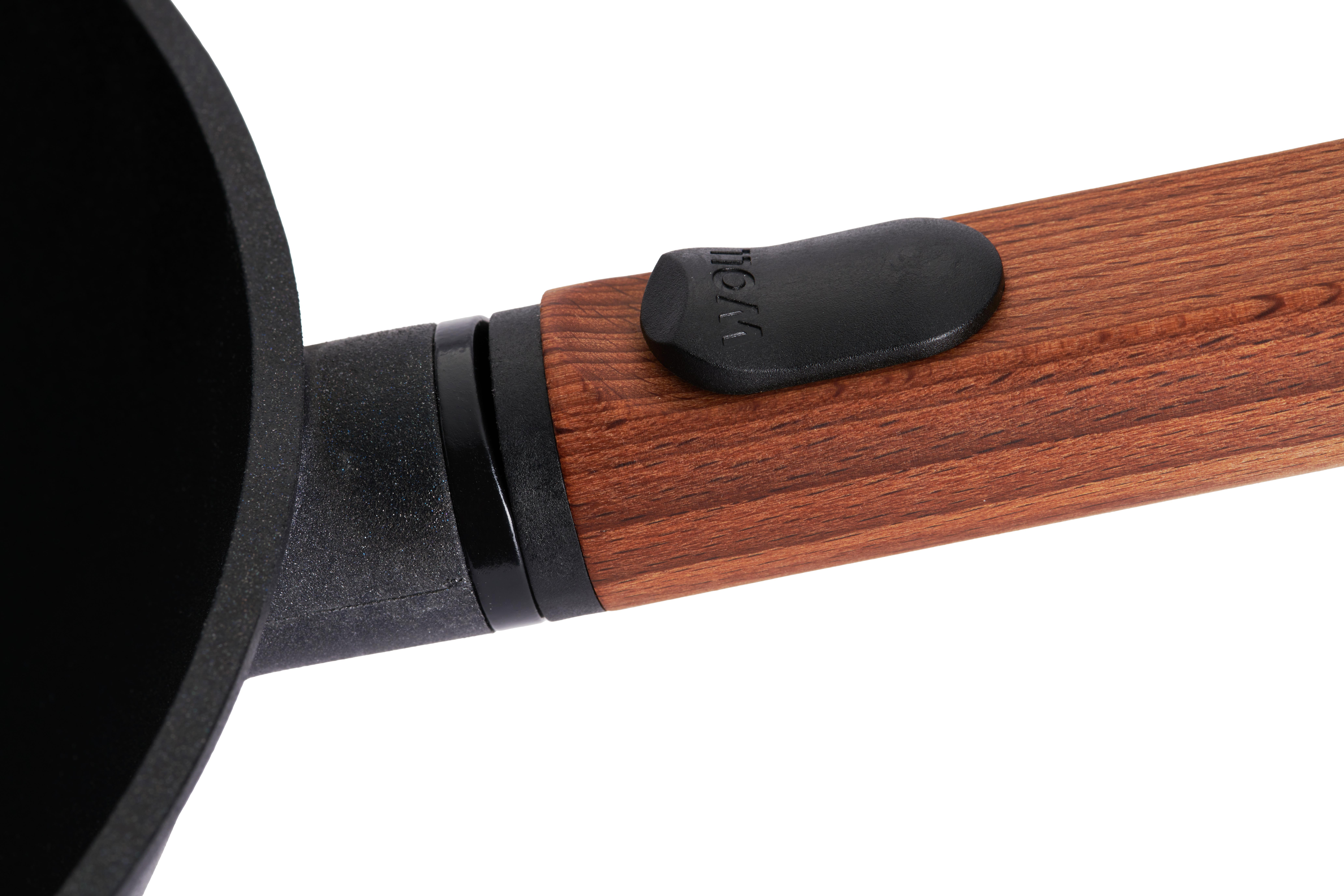 Eco Logic QXR Guss-Wok Detailansicht | Holz - Abnehmbar | 28 cm | Alle Herdarten inkl. Induktion