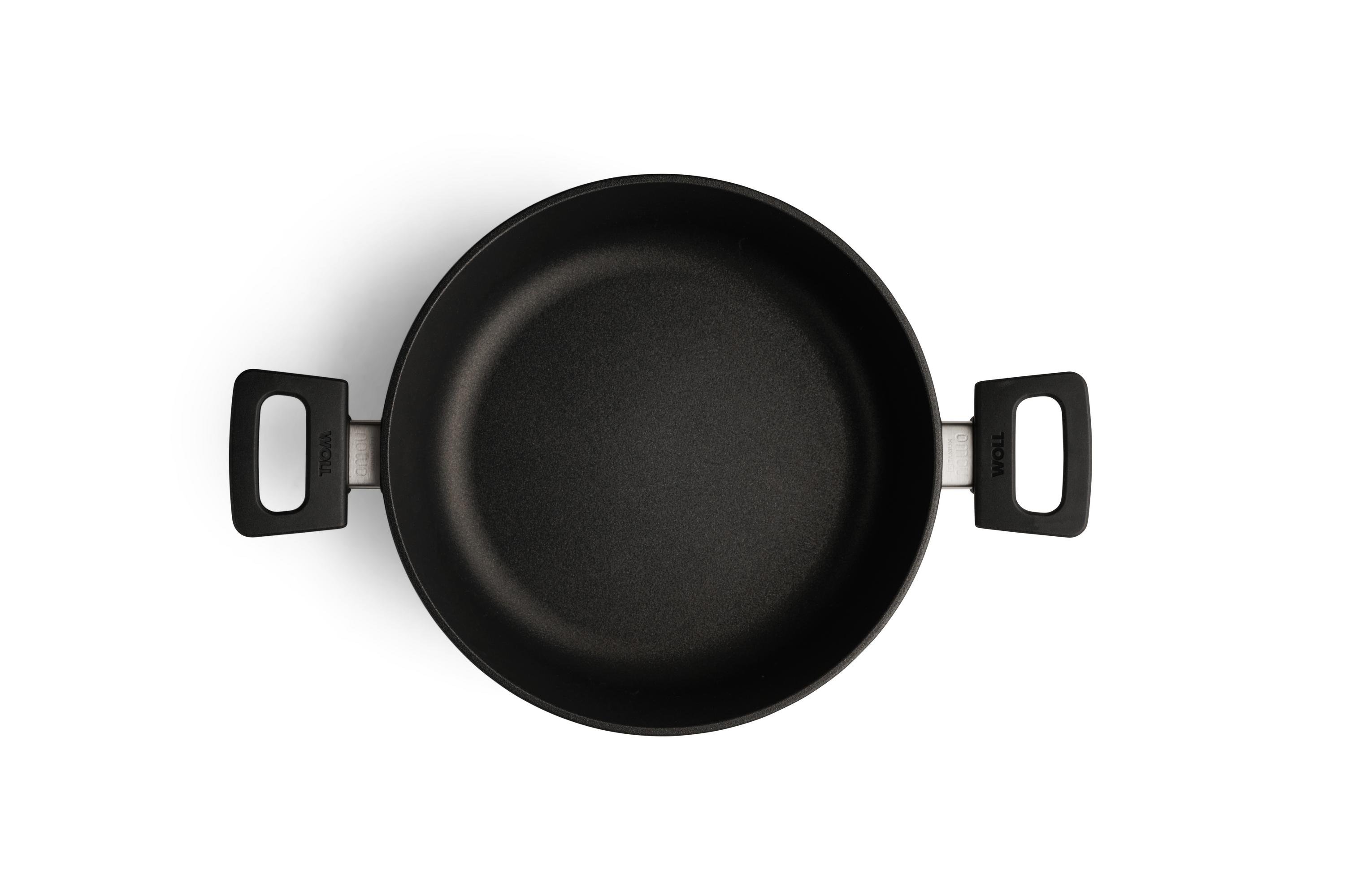 826N_Overhead Nowo Titanium Guss-Kasserolle Draufsicht | 2 Seitengriffe | Ceran, Gas, Elektro, Halogen | 26cm