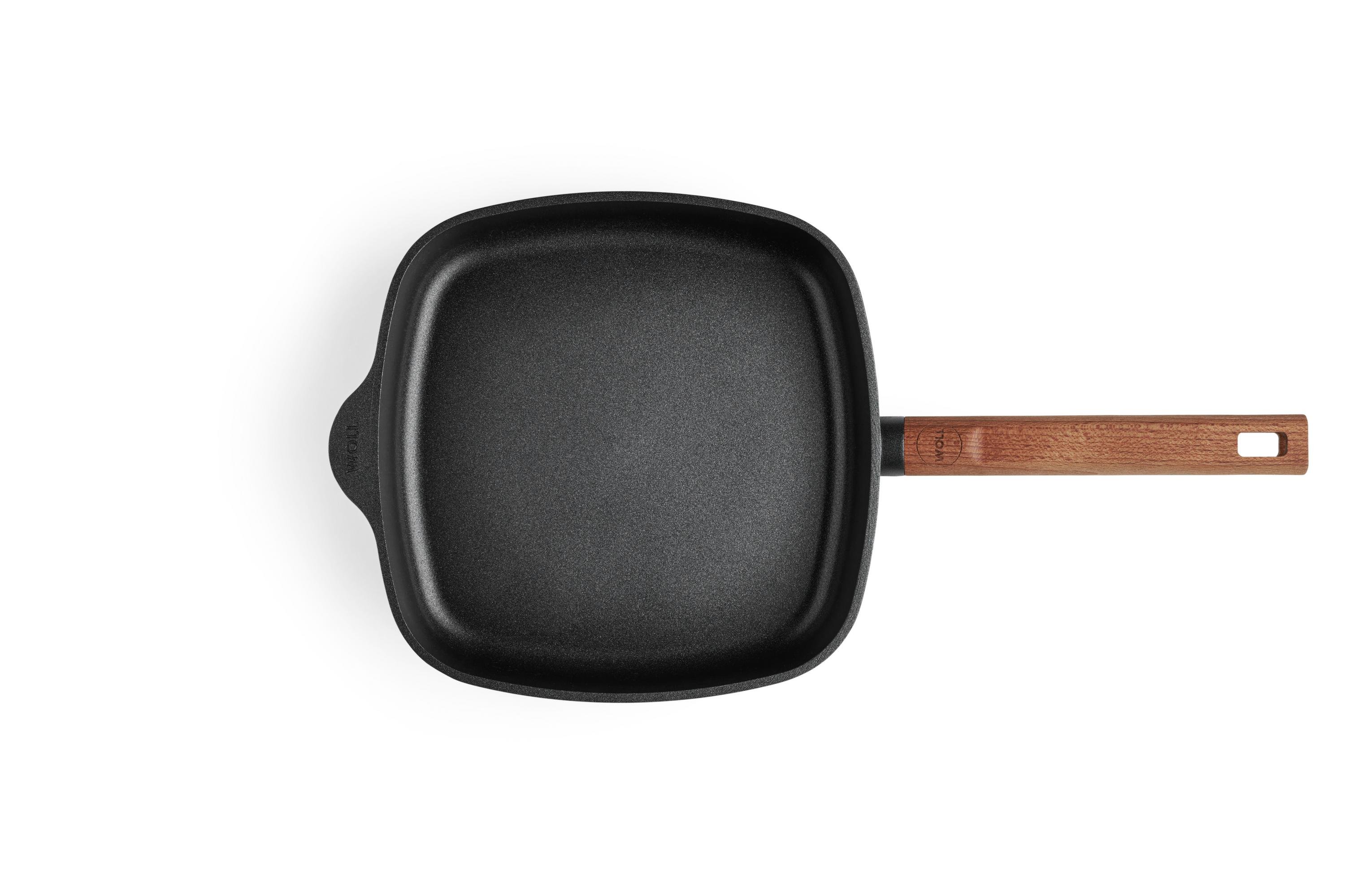 Eco Logic QXR Guss-Viereckpfanne Draufsicht | Holz - Fest | Alle Herdarten inkl. Induktion | 24 x 24 cm