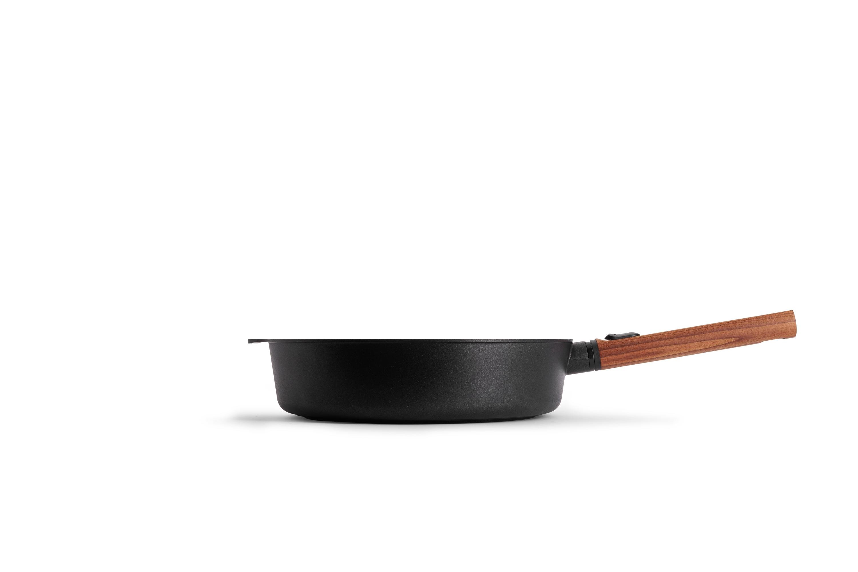 Eco Logic QXR Guss-Hochrandpfanne Eco Logic QXR Guss-Hochrandpfanne Seitenansicht | Holz - Abnehmbar | 28 cm | Alle Herdarten inkl. Induktion