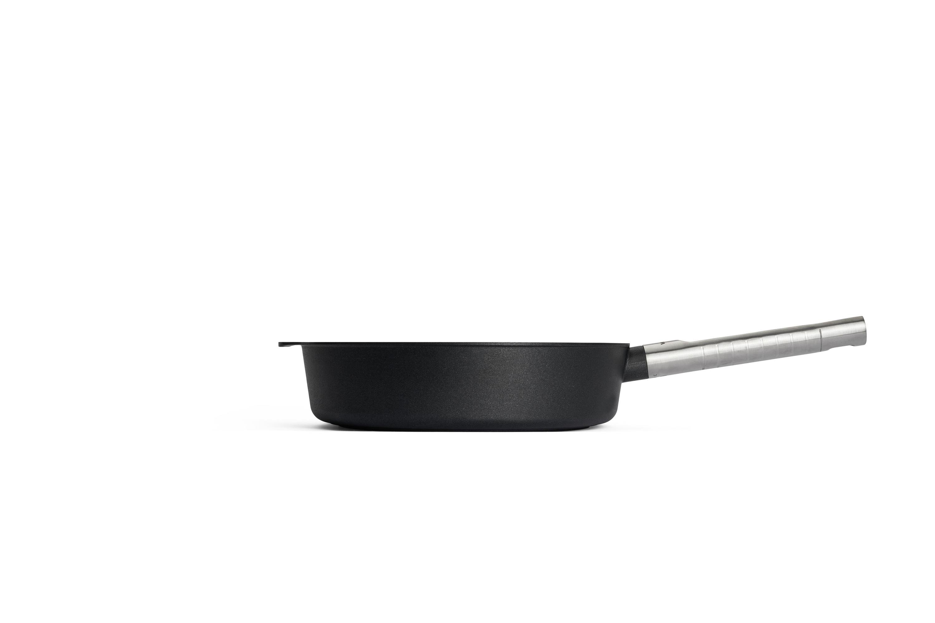 Logic XR Guss-Hochrandpfanne Seitenansicht | Edelstahl - Fest | Alle Herdarten inkl. Induktion | 28cm