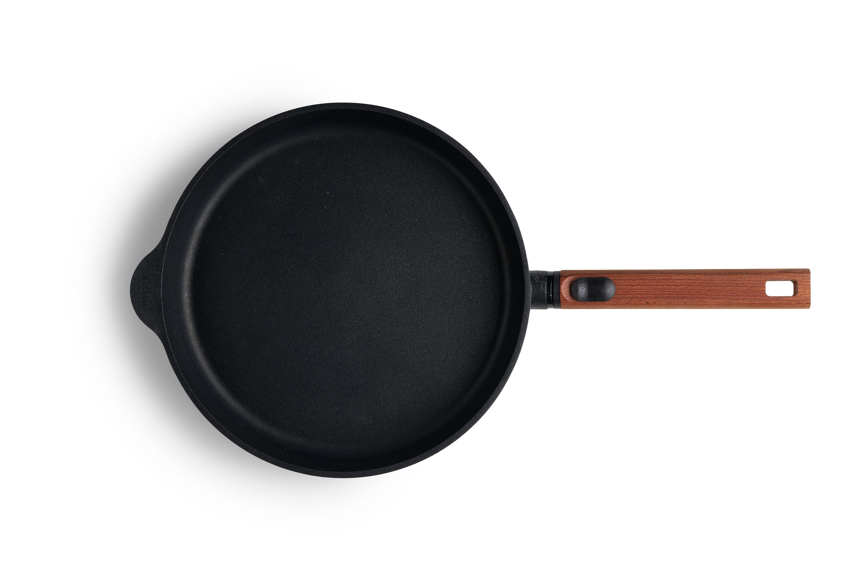 Eco Logic QXR Gusspfanne  Draufsicht | Holz - Abnehmbar | 28 cm | Alle Herdarten inkl. Induktion