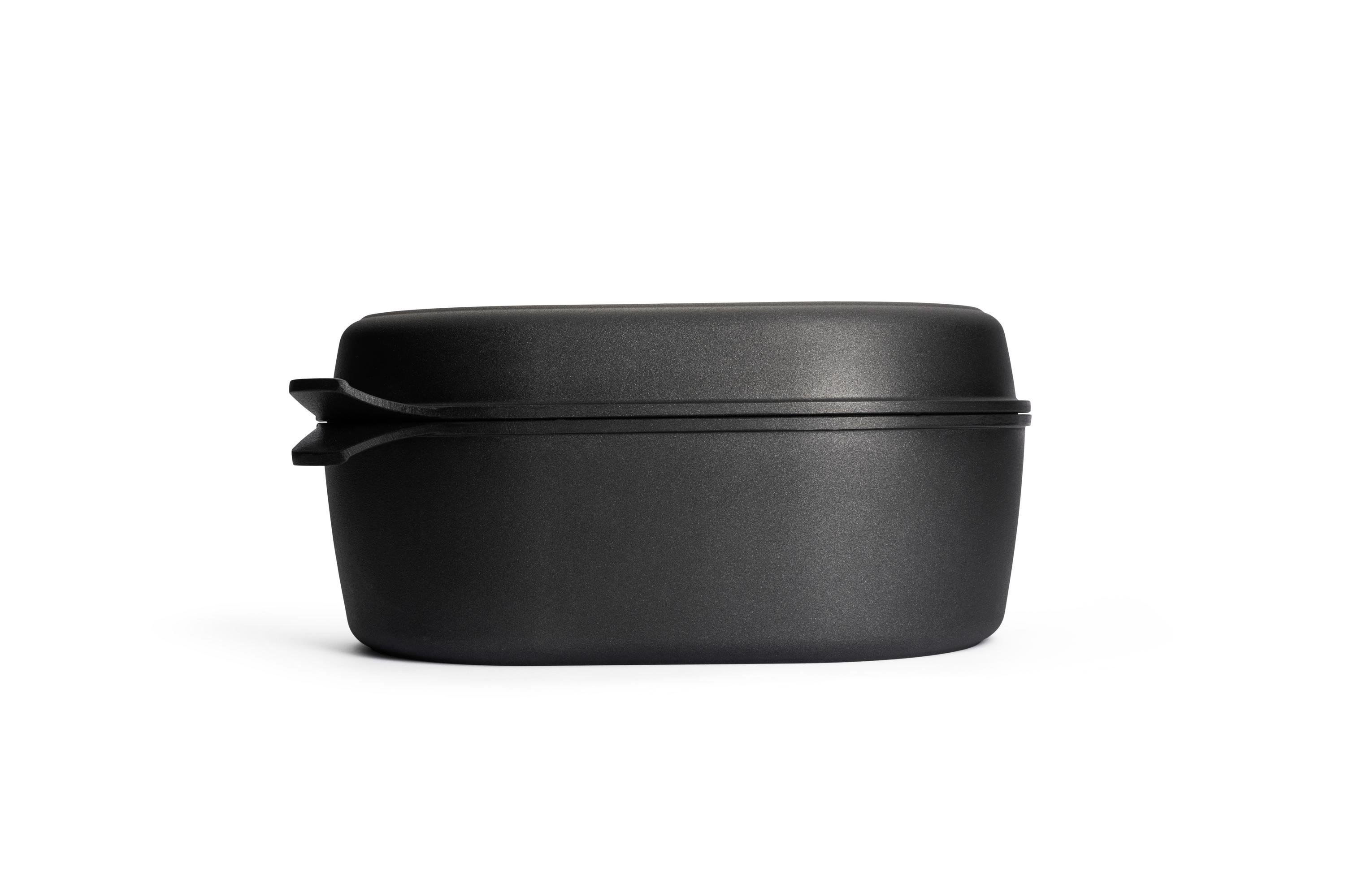 Titan Best Gussbräter Seitenansicht | Mit Gussdeckel | Ceran, Gas, Elektro, Halogen | 40x27cm