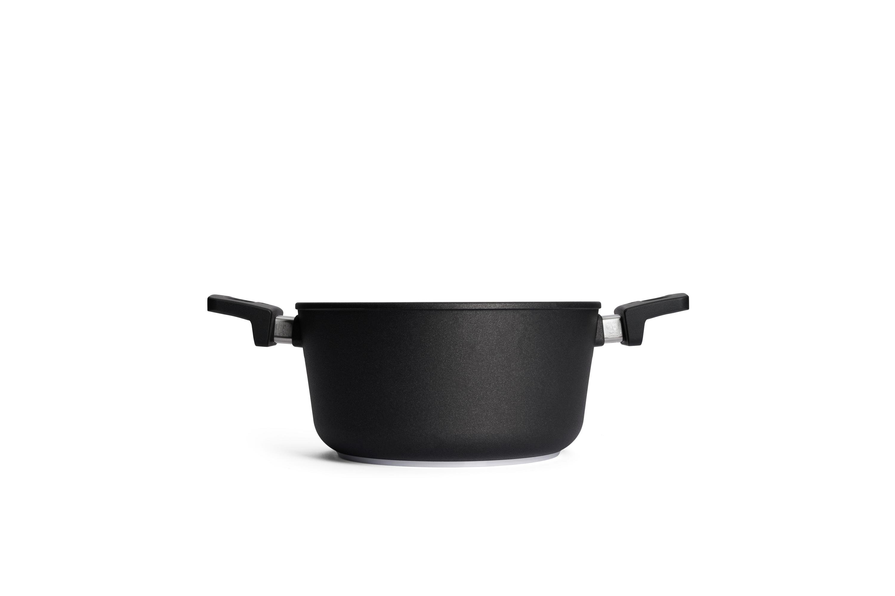 124N_124IL_Profile Nowo Titanium Gusstopf Seitenansicht | Alle Herdarten inkl. Induktion | 2 Seitengriffe | 24cm