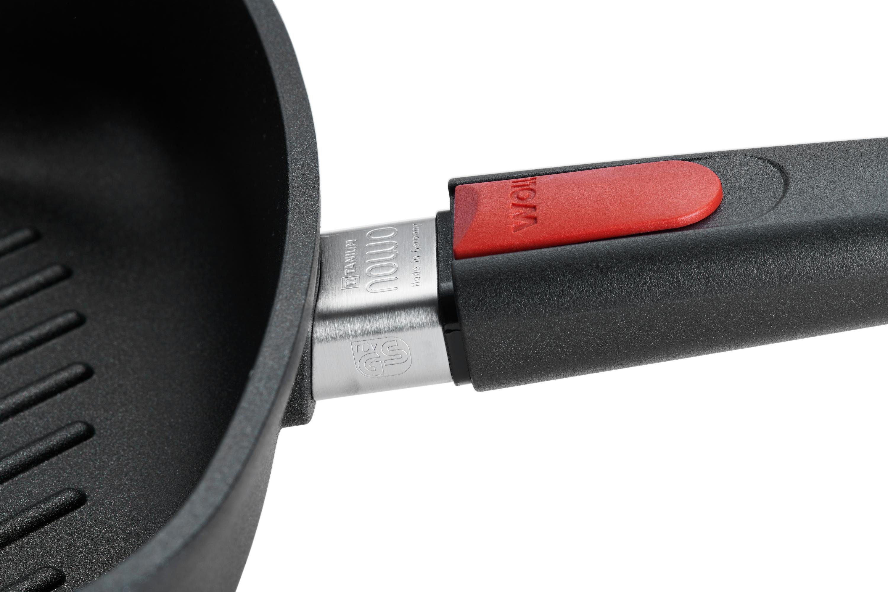 Nowo Titanium Guss-Steakpfanne, viereckig | Stiel - Fest | Alle Herdarten inkl. Induktion | 28x28cm