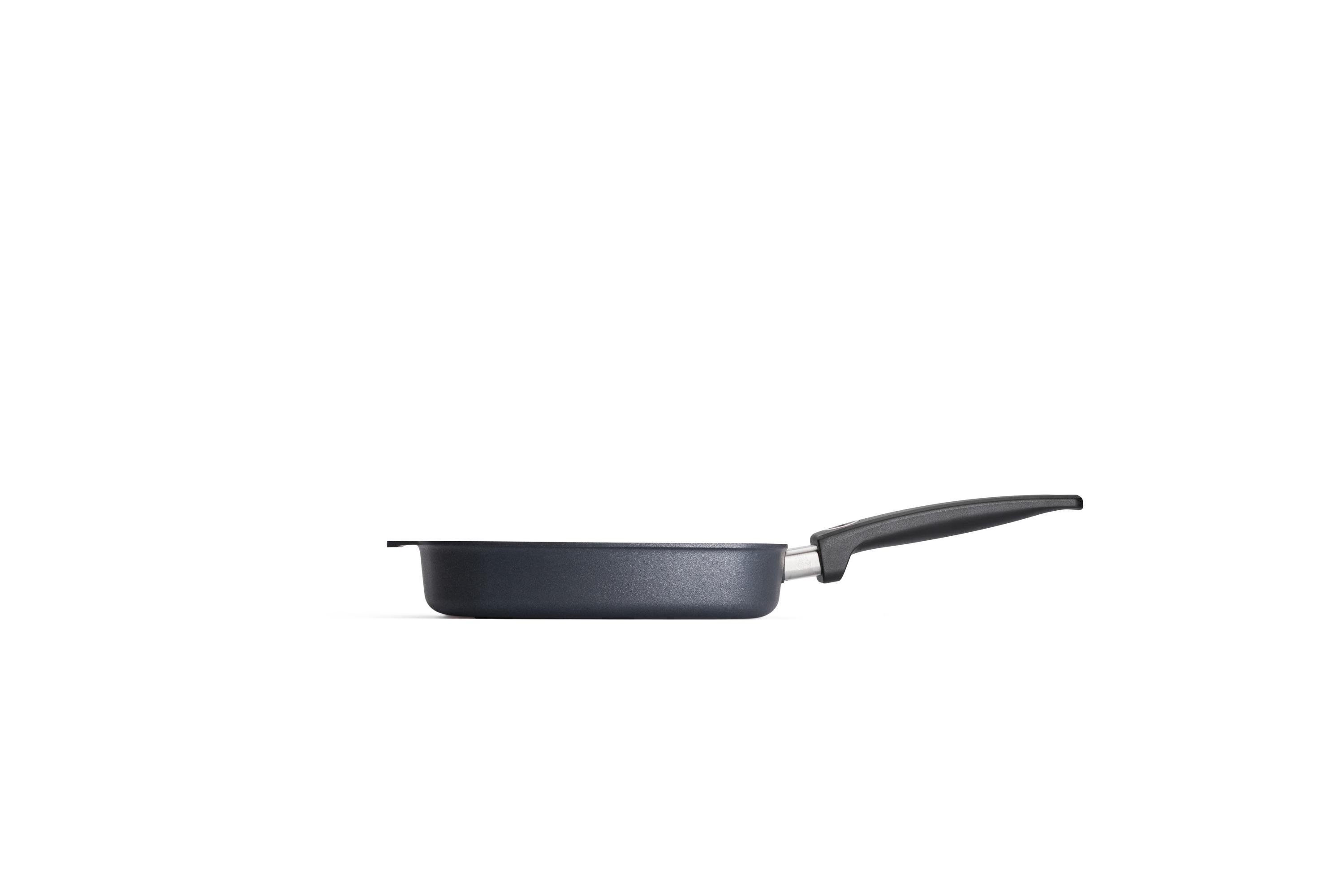 Diamond Lite Guss-Grillpfanne, viereckig, mit Rillen Diamond Lite Guss-Steakpfanne, viereckig, mit Rillen Seitenansicht | Stiel - Fest | 24x24cm | Alle Herdarten inkl. Induktion
