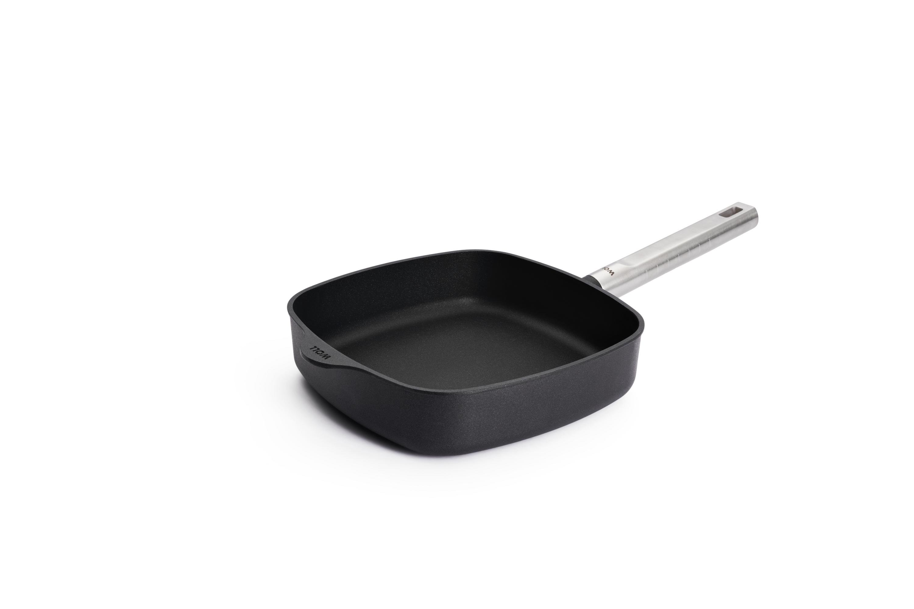 Logic XR Guss-Viereckpfanne | Edelstahl - Fest | 24x24cm | Alle Herdarten inkl. Induktion