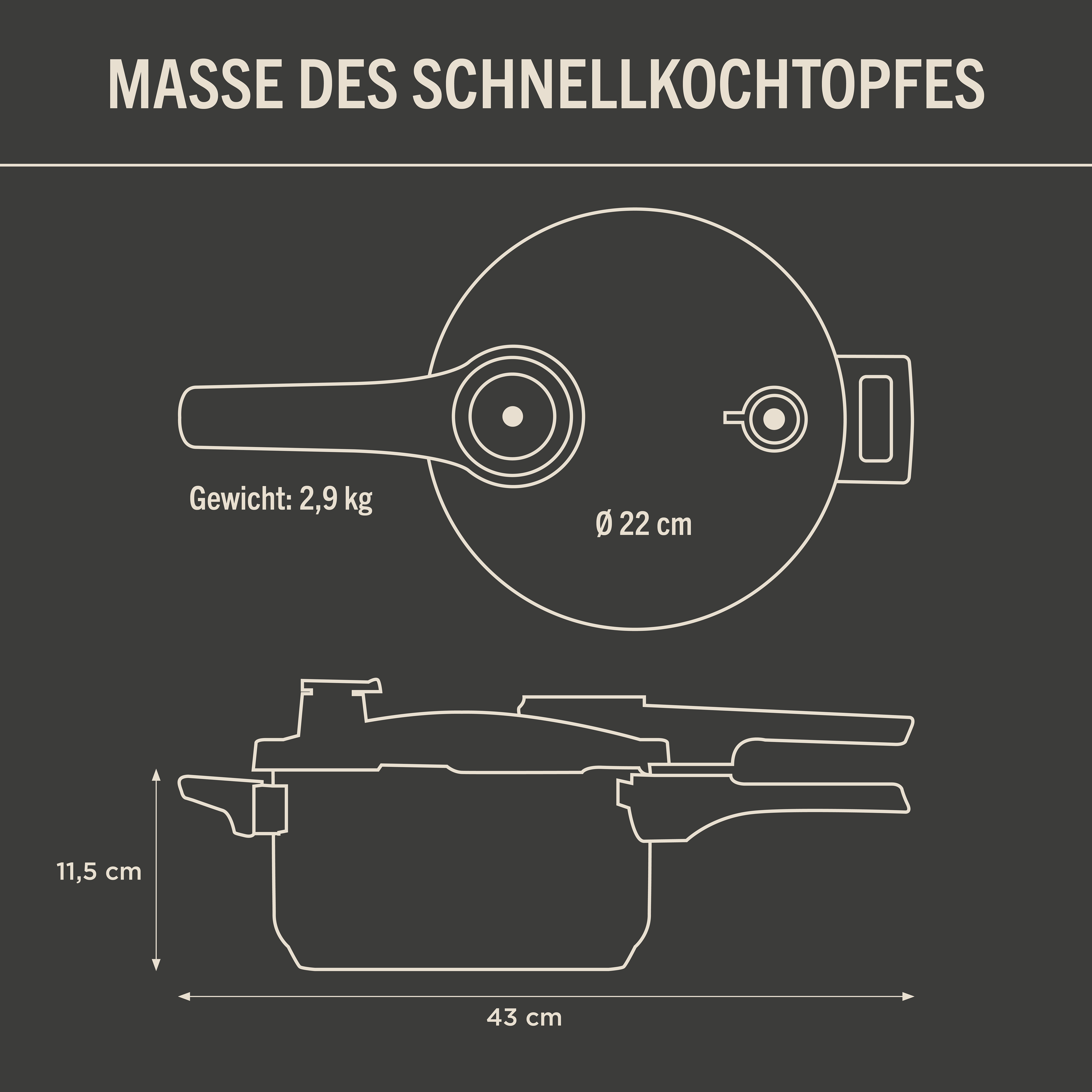 Pressure Duo Schnellkochtopf, 4 L