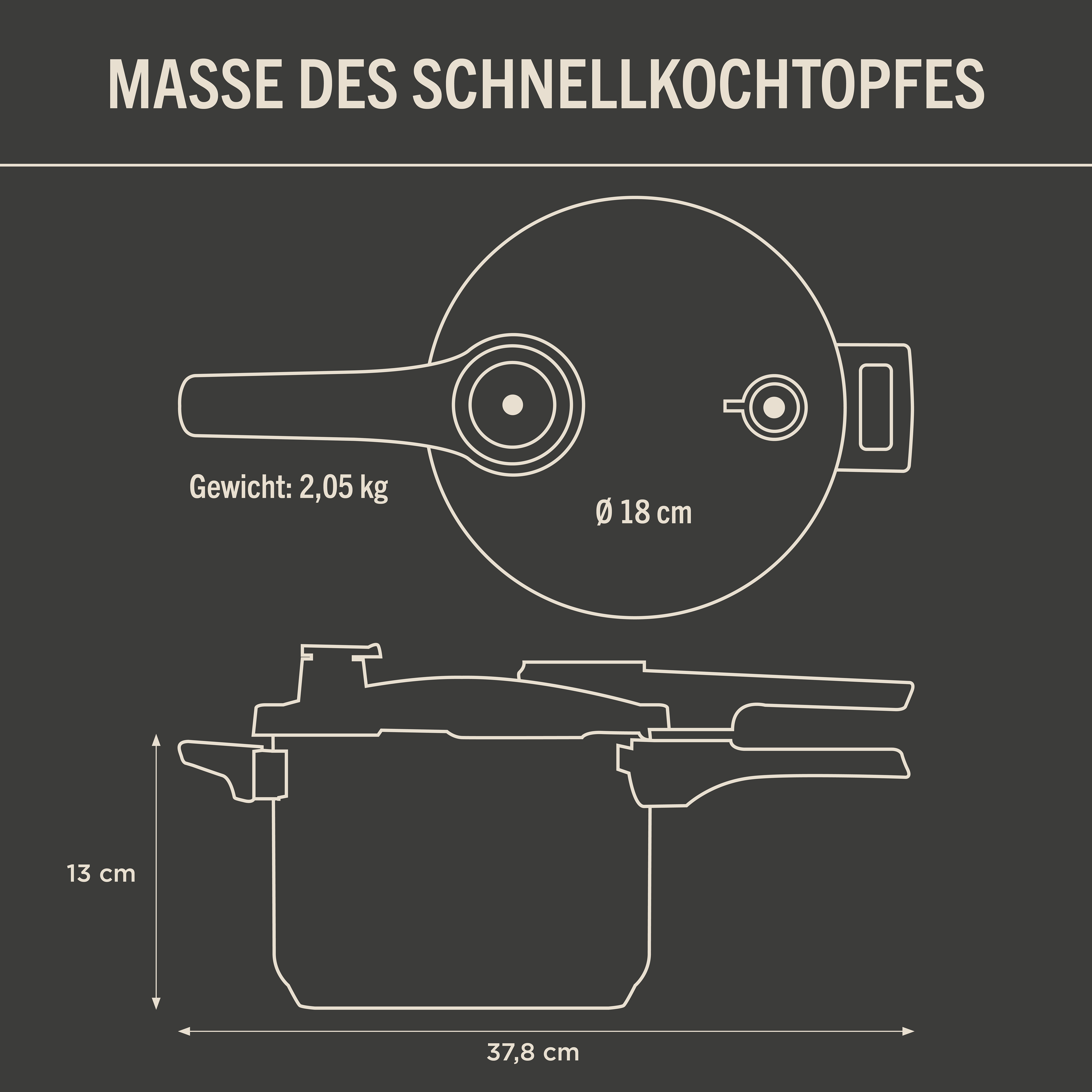 Pressure Duo Schnellkochtopf, 3 L