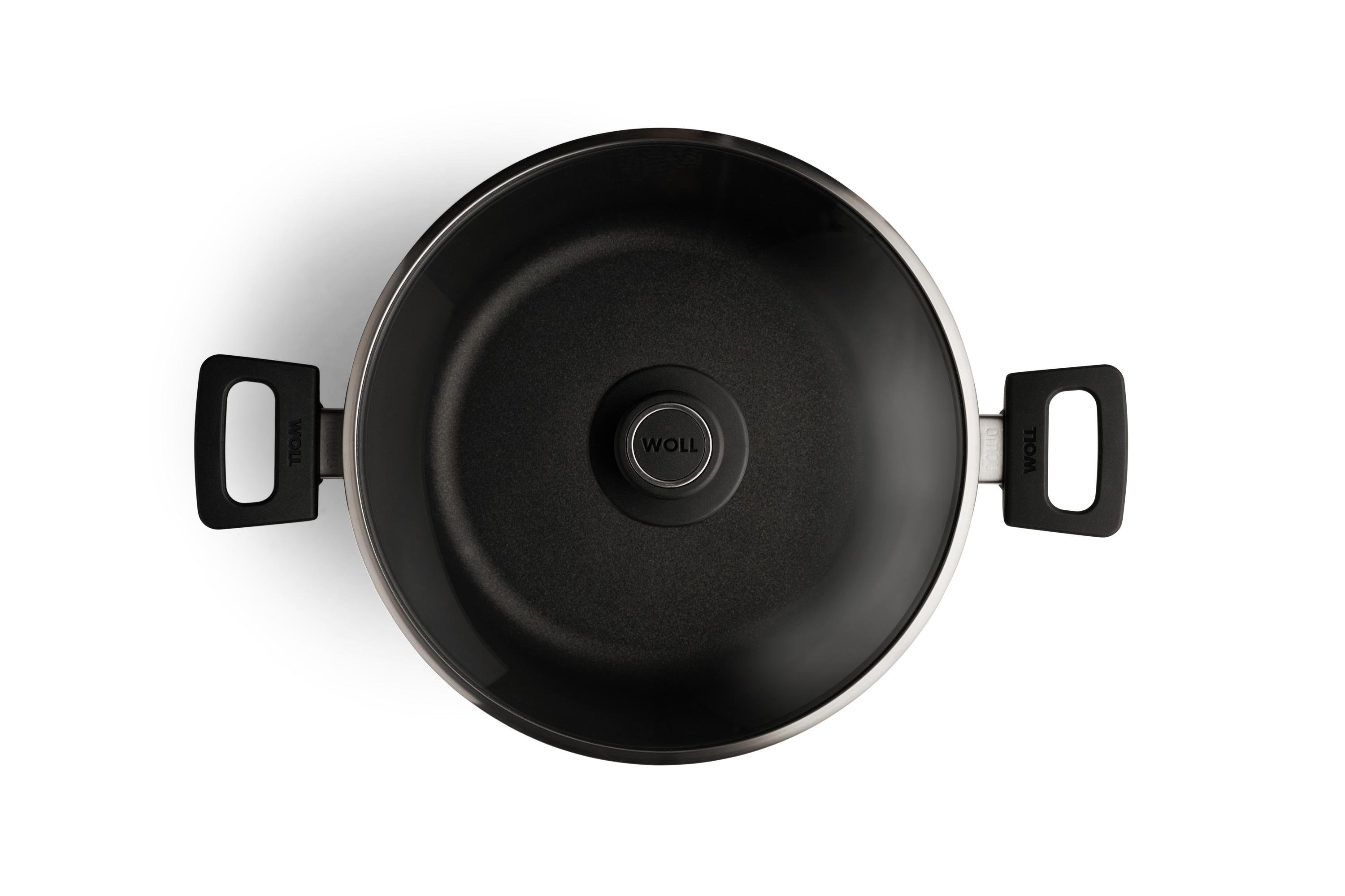 128N_128IL_Lid_Overhead Nowo Titanium Gusstopf Draufsicht | 2 Seitengriffe | Ceran, Gas, Elektro, Halogen | 28cm