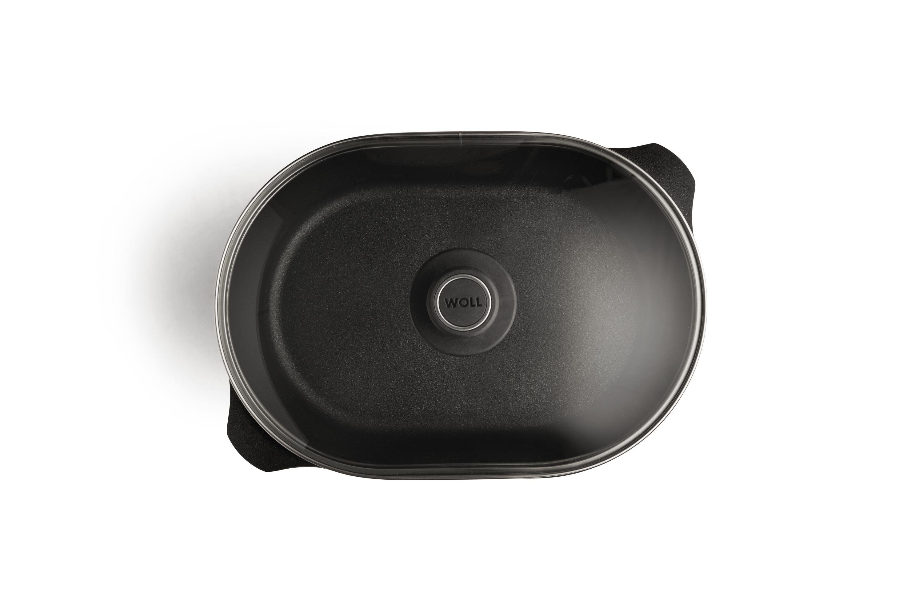 Titan Best Gussbräter Draufsicht | Ceran, Gas, Elektro, Halogen | Mit Glasdeckel | 32x22cm