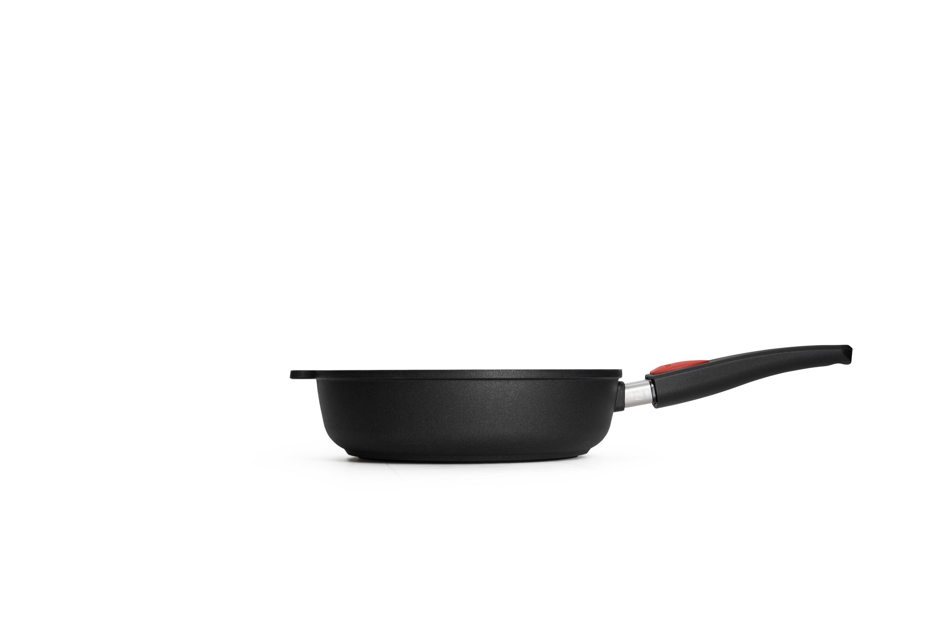 Titan Best Guss-Hochrandpfanne Seitenansicht | Stiel - Abnehmbar | Ceran, Gas, Elektro, Halogen | 26cm