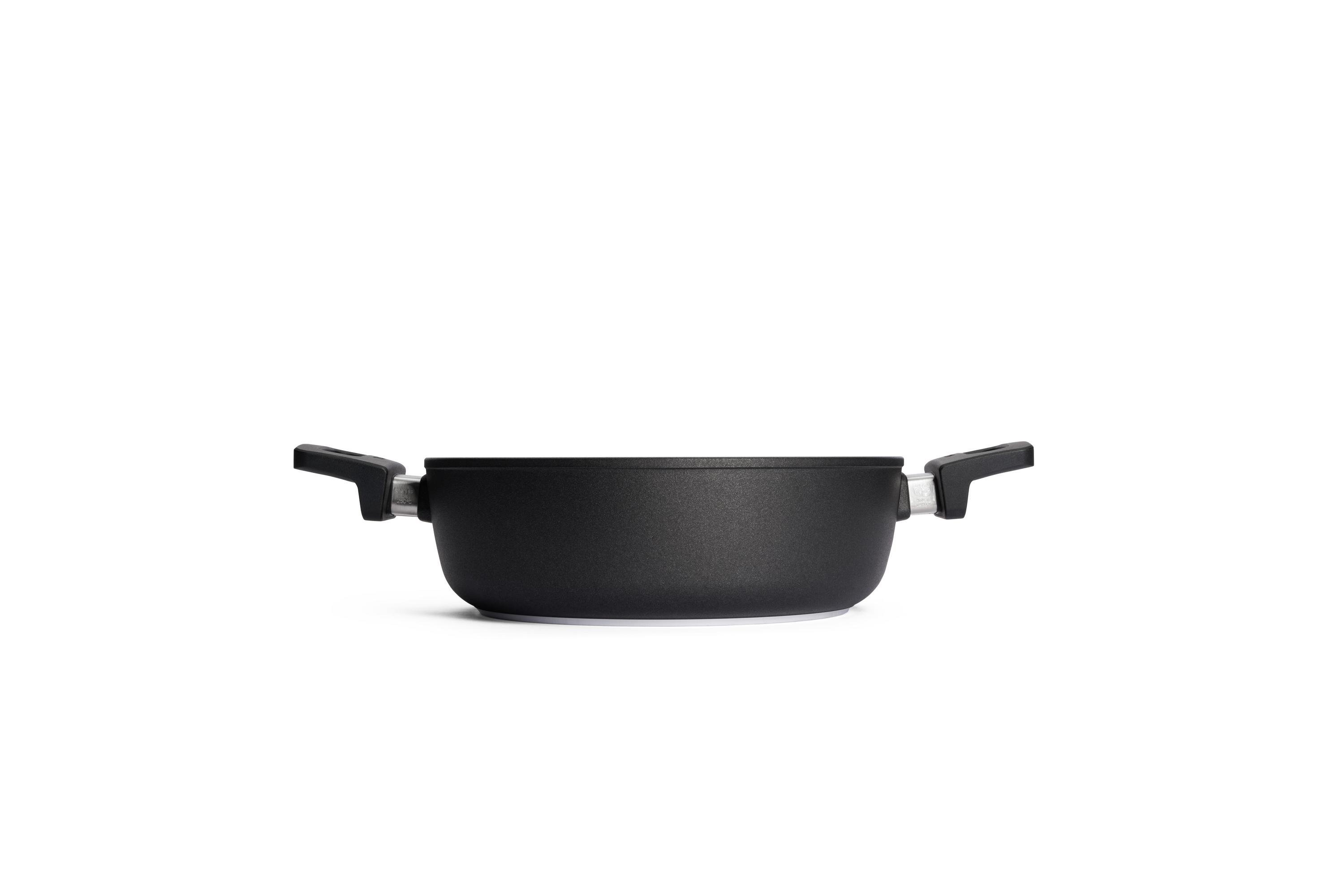 826N_Profile Nowo Titanium Guss-Kasserolle Seitenansicht | 2 Seitengriffe | Ceran, Gas, Elektro, Halogen | 26cm
