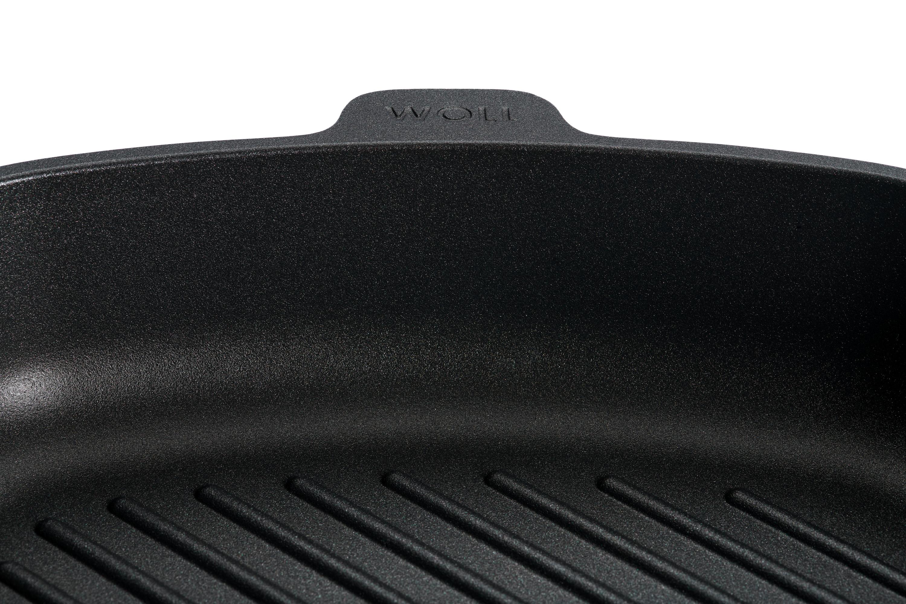 Nowo Titanium Guss-Steakpfanne, viereckig Detailansicht | Stiel - Fest | Ceran, Gas, Elektro, Halogen | 28x28cm