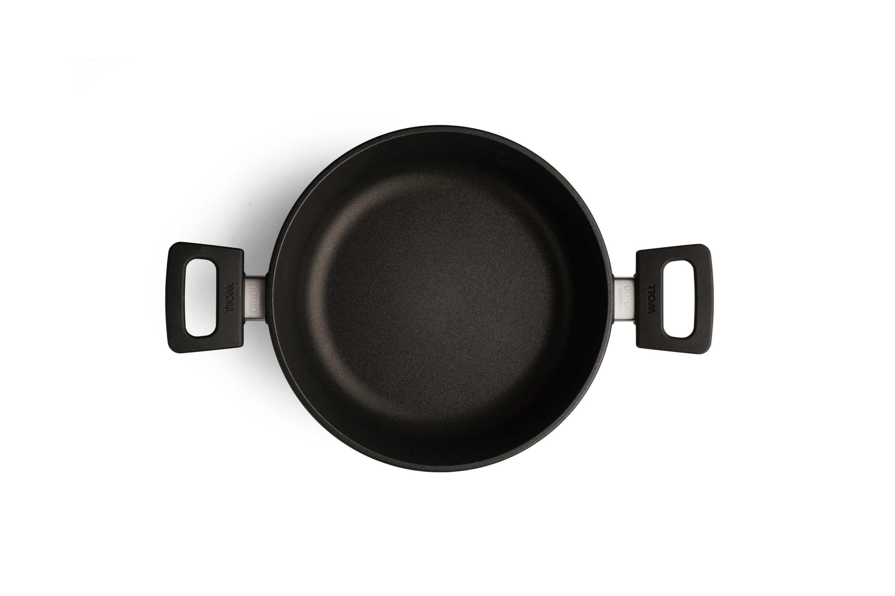 824N_824IL_Overhead Nowo Titanium Guss-Kasserolle Draufsicht | 2 Seitengriffe | 24cm | Ceran, Gas, Elektro, Halogen