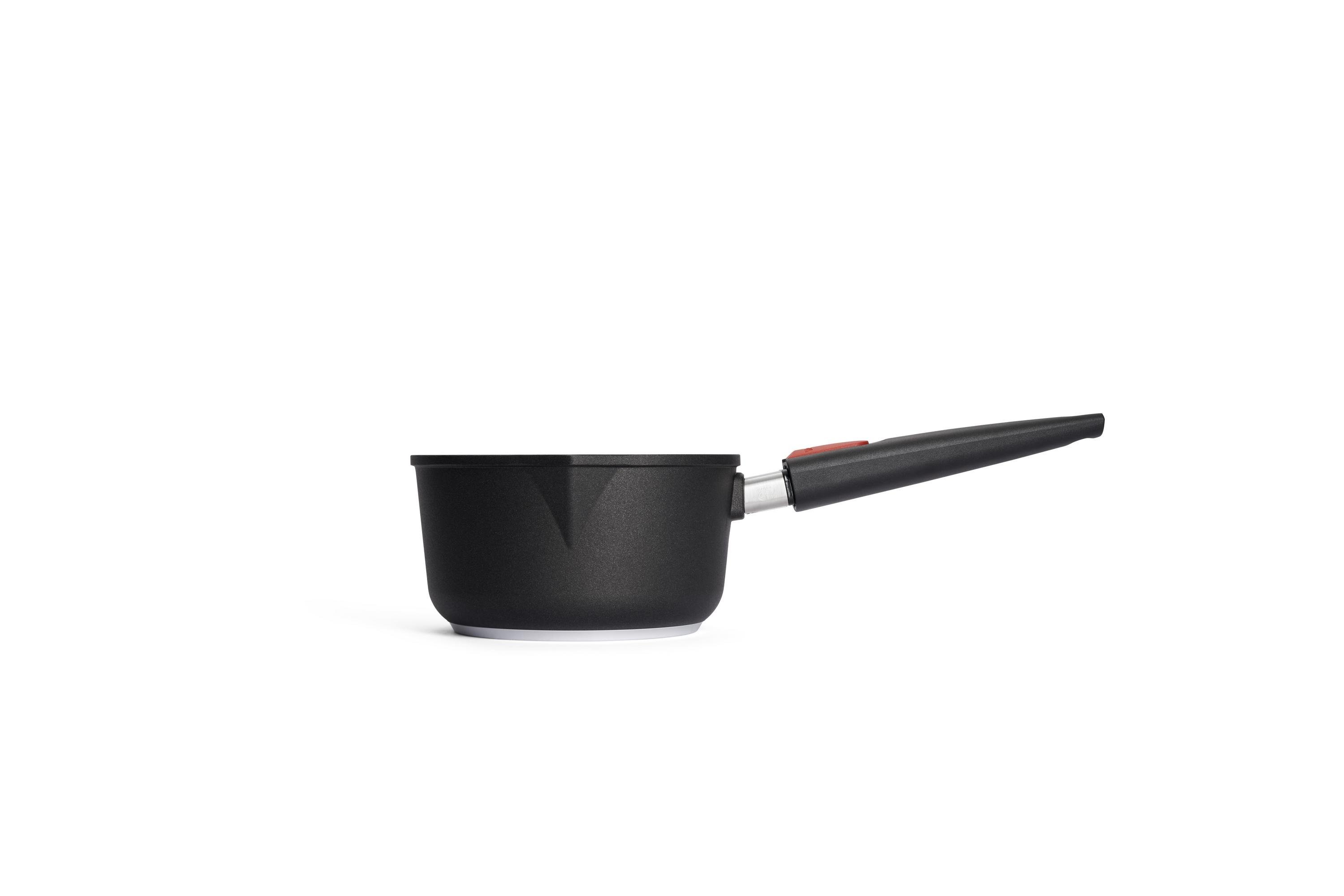 Nowo Titanium Guss-Stieltopf Seitenansicht | Stiel - Abnehmbar | 18cm | Ceran, Gas, Elektro, Halogen