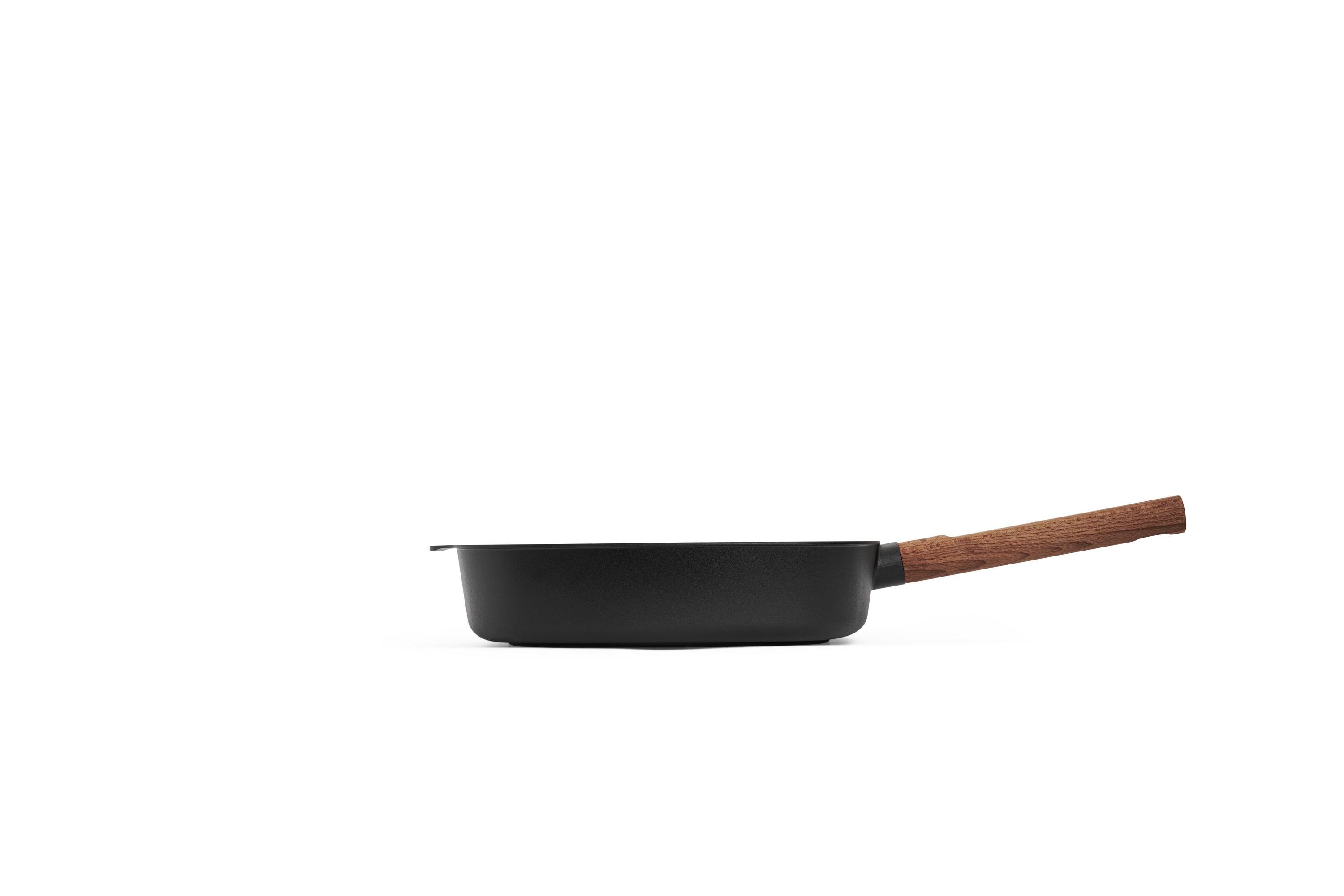 Eco Logic QXR Viereckpfanne mit Deckel, 2-tlg., 28 x 28 cm Seitenansicht | Holz - Fest