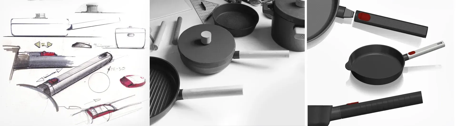 Skizze Logic in drei Varianten.