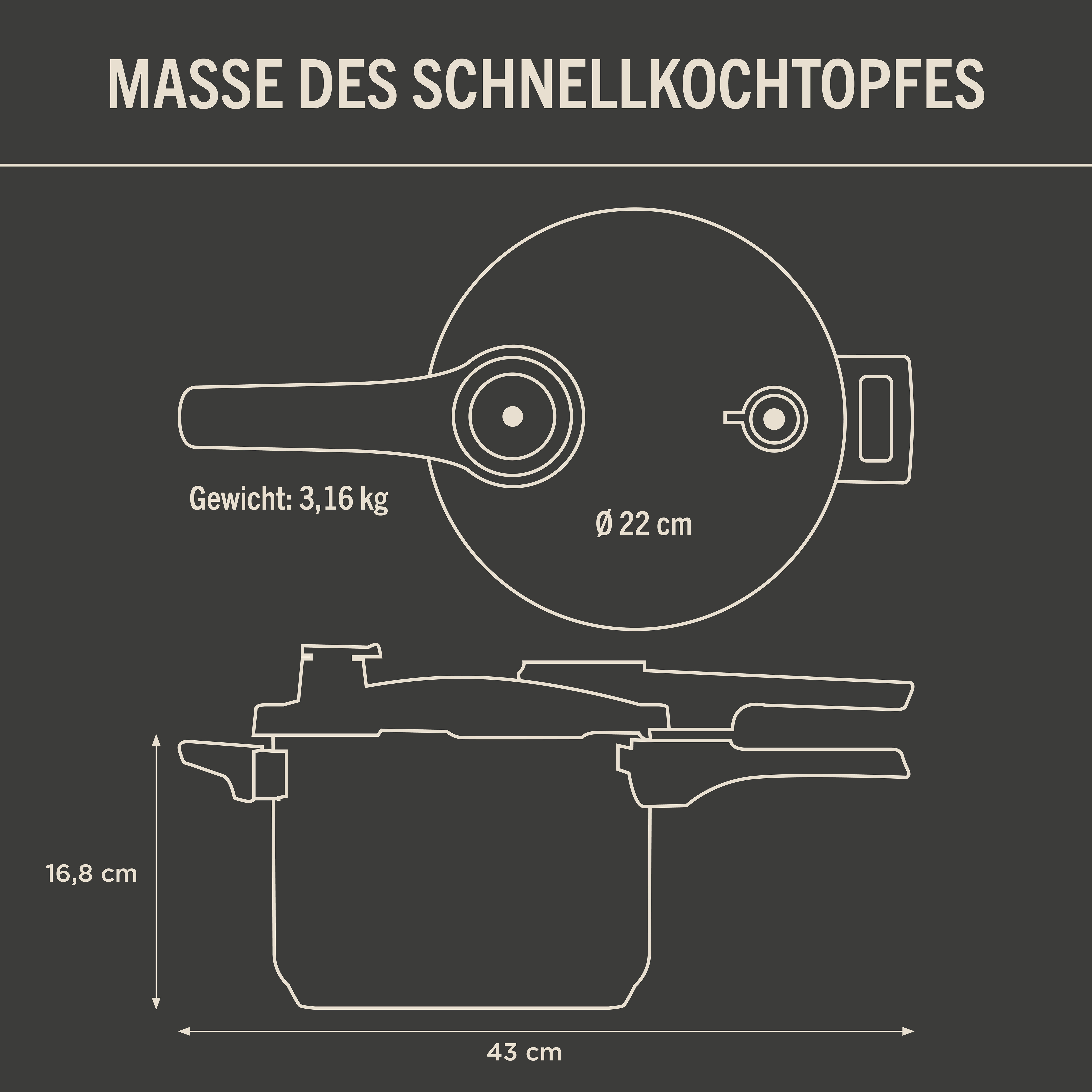 Pressure Duo Schnellkochtopf, 6 L