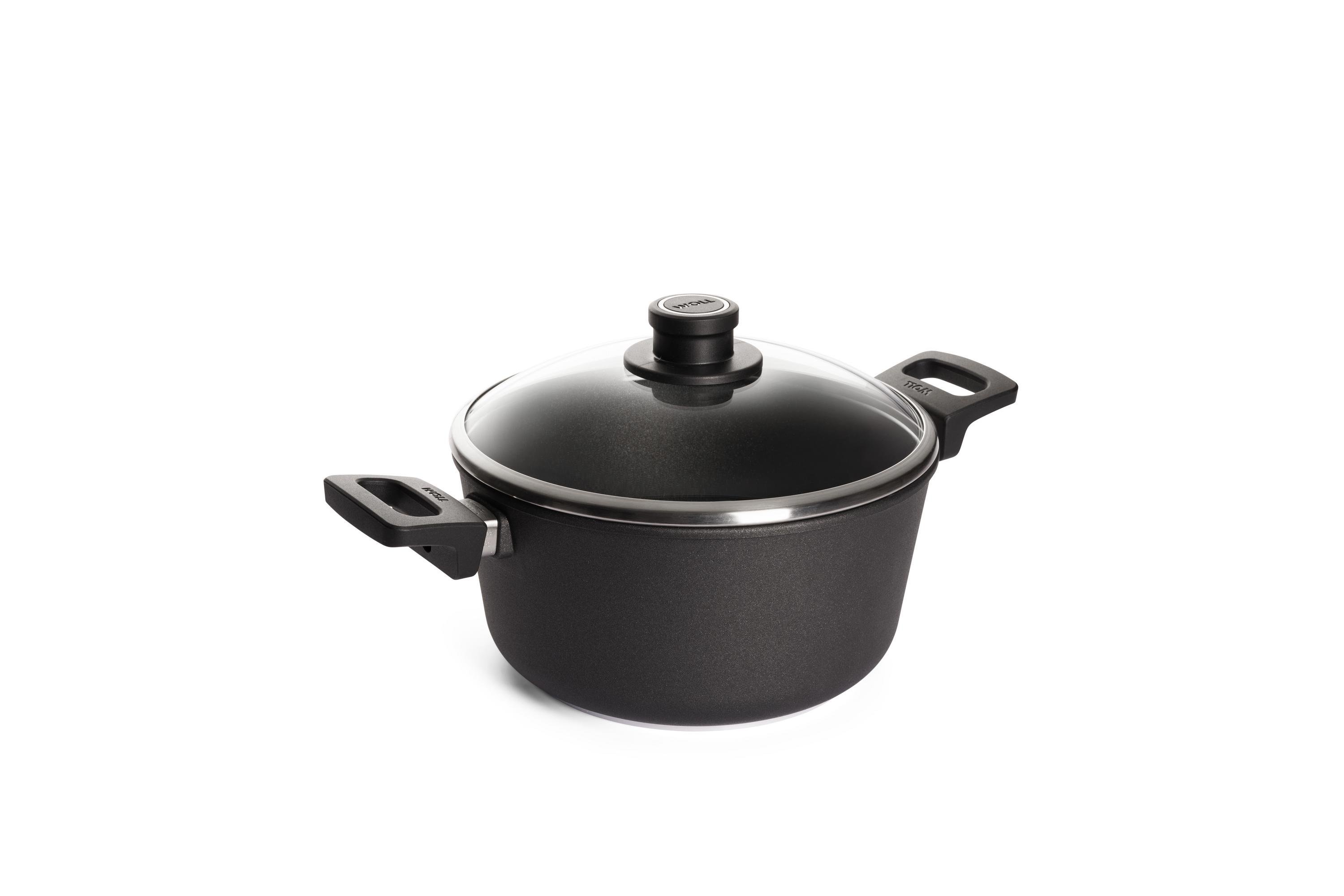 Nowo Titanium Gusstopf | 2 Seitengriffe | 24cm | Ceran, Gas, Elektro, Halogen