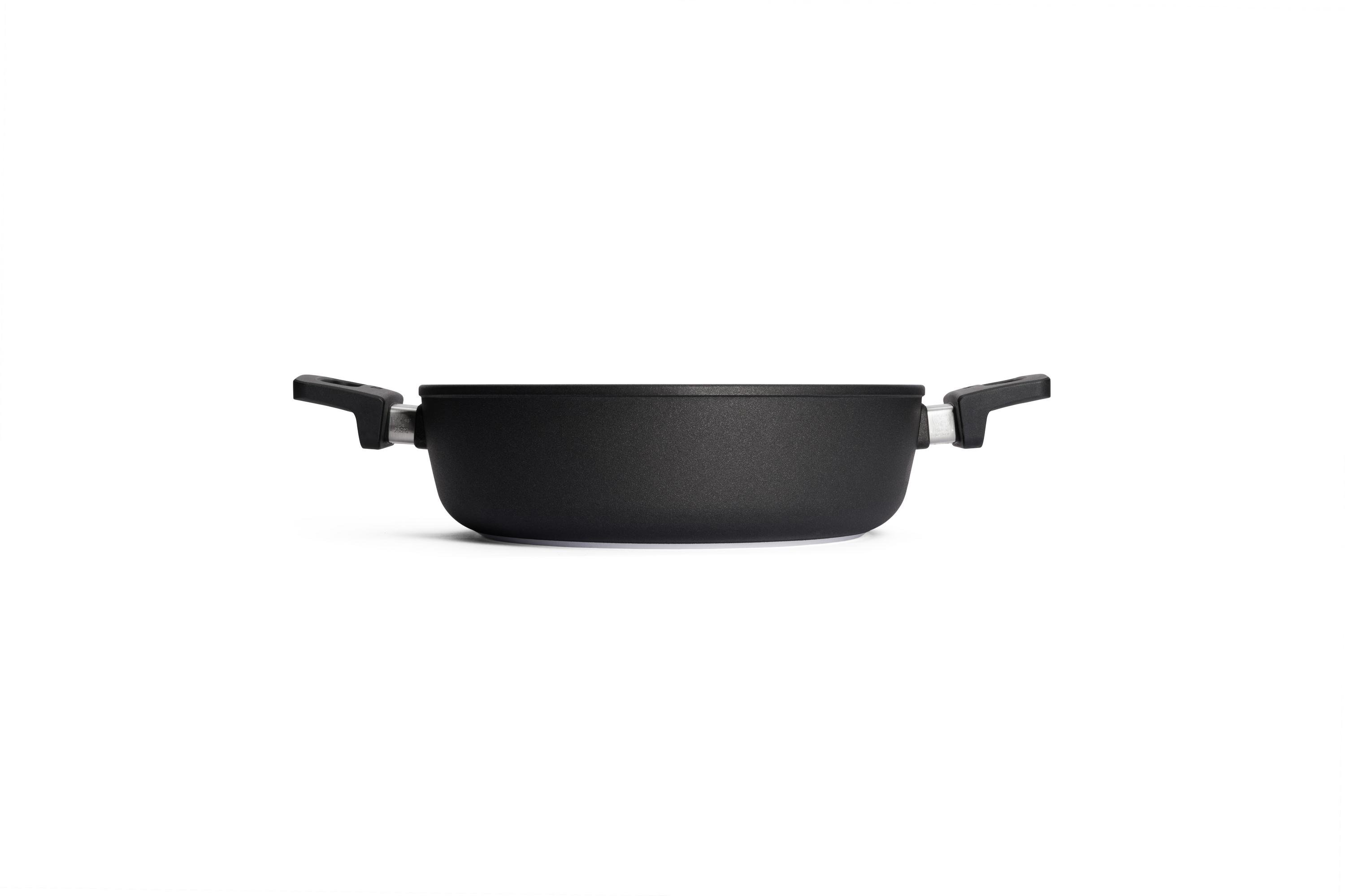 828N_828IL_Profile Nowo Titanium Guss-Kasserolle Seitenansicht | Alle Herdarten inkl. Induktion | 2 Seitengriffe | 28cm