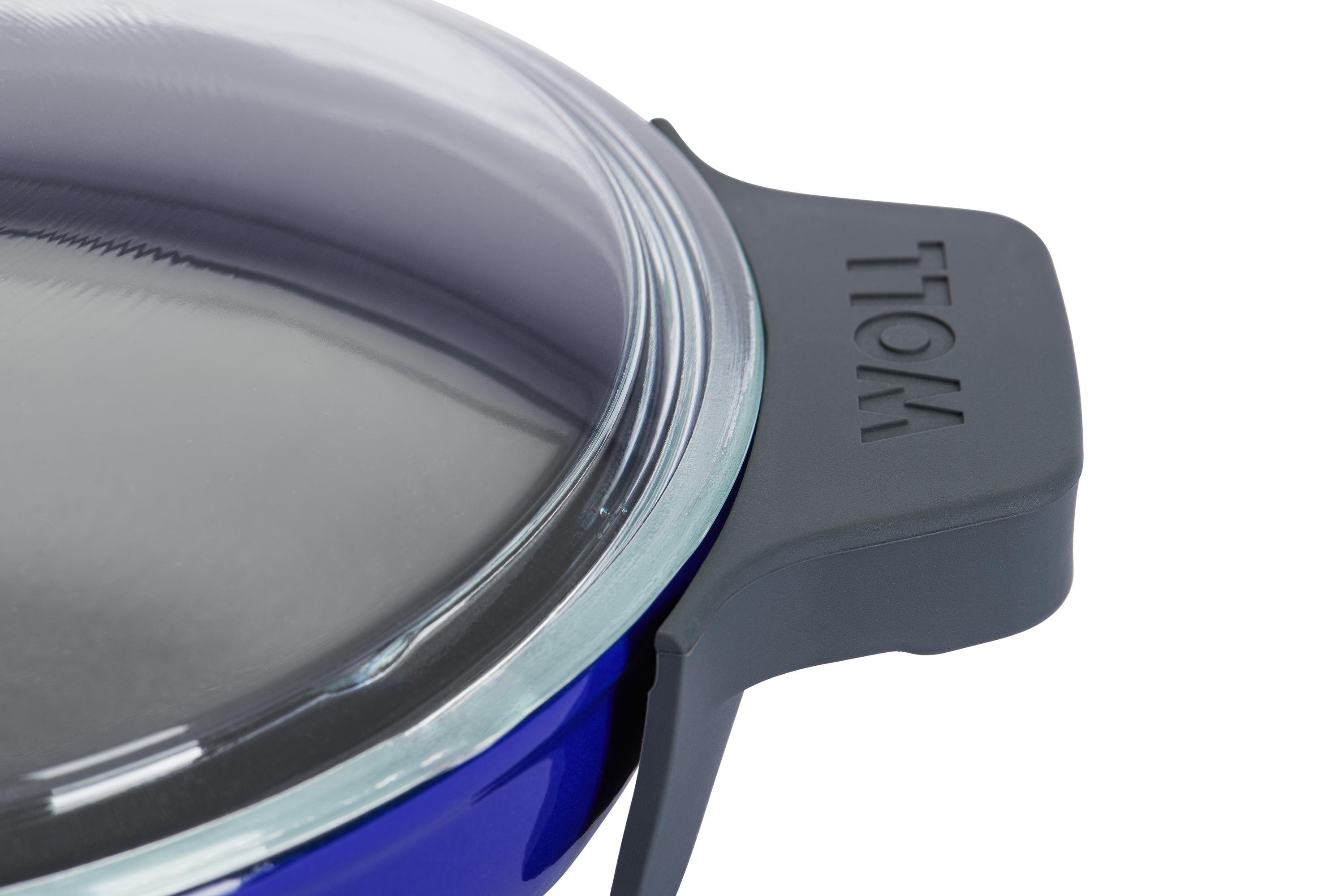 Iron Servierpfanne mit Glasdeckel Detailansicht | Cobalt Blue | Alle Herdarten inkl. Induktion | 18cm