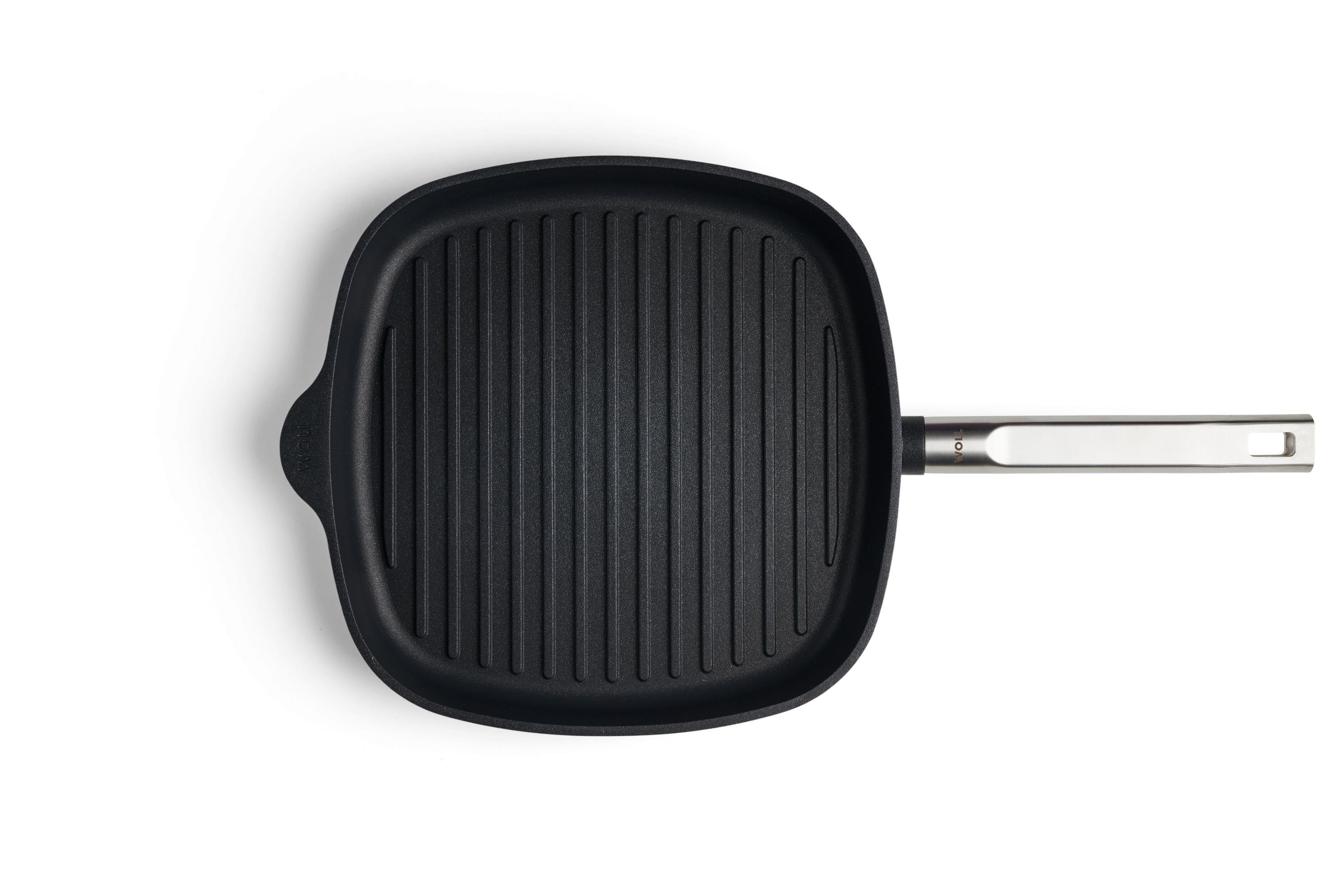 Logic XR Guss-Grillpfanne, viereckig, mit Rillen Logic XR Guss-Steakpfanne, viereckig, mit Rillen Draufsicht | Edelstahl - Fest | Alle Herdarten inkl. Induktion | 28x28cm
