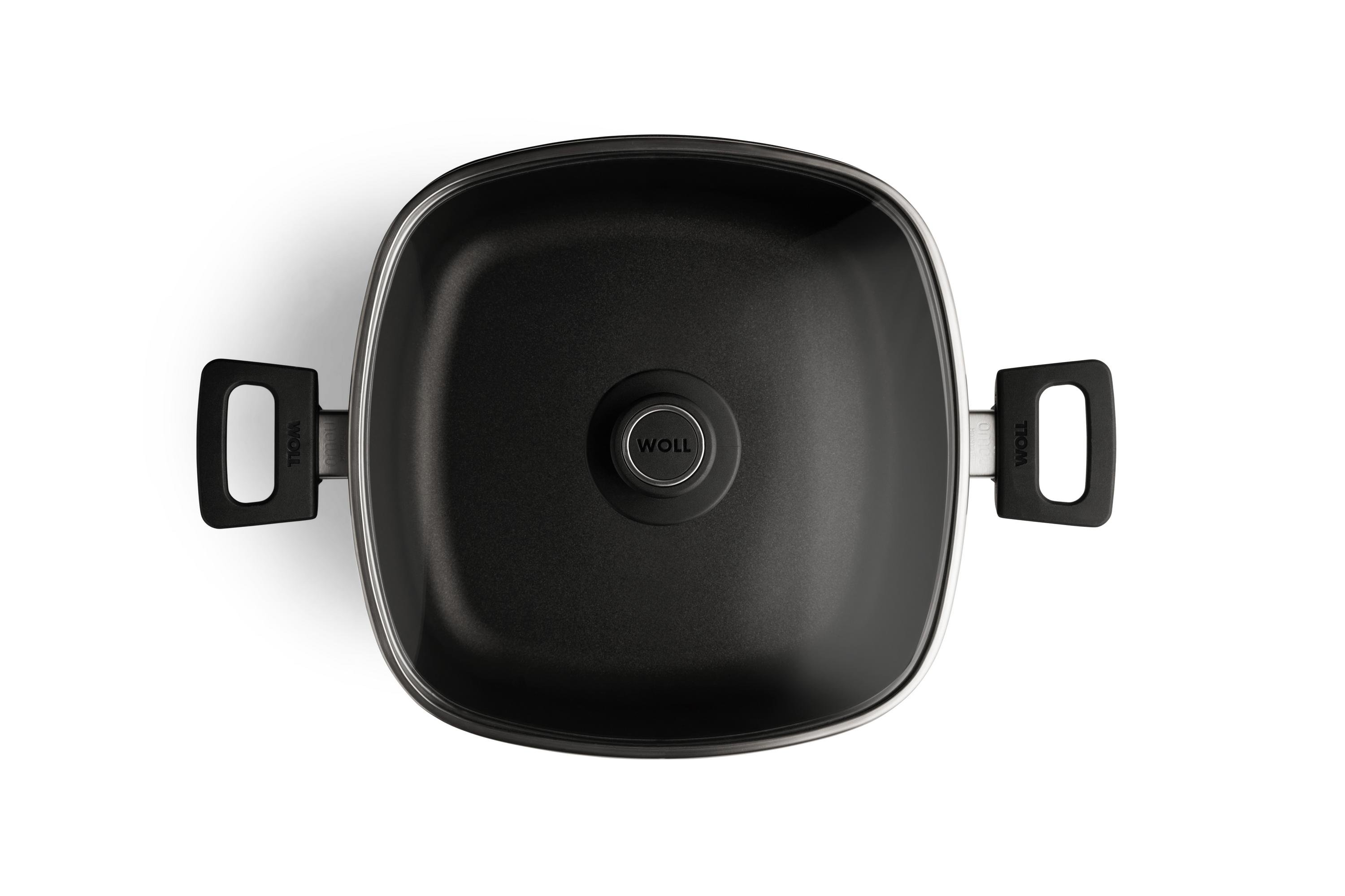 Nowo Titanium Guss-Kasserolle, viereckig Draufsicht | 2 Seitengriffe | Ceran, Gas, Elektro, Halogen | 28x28cm
