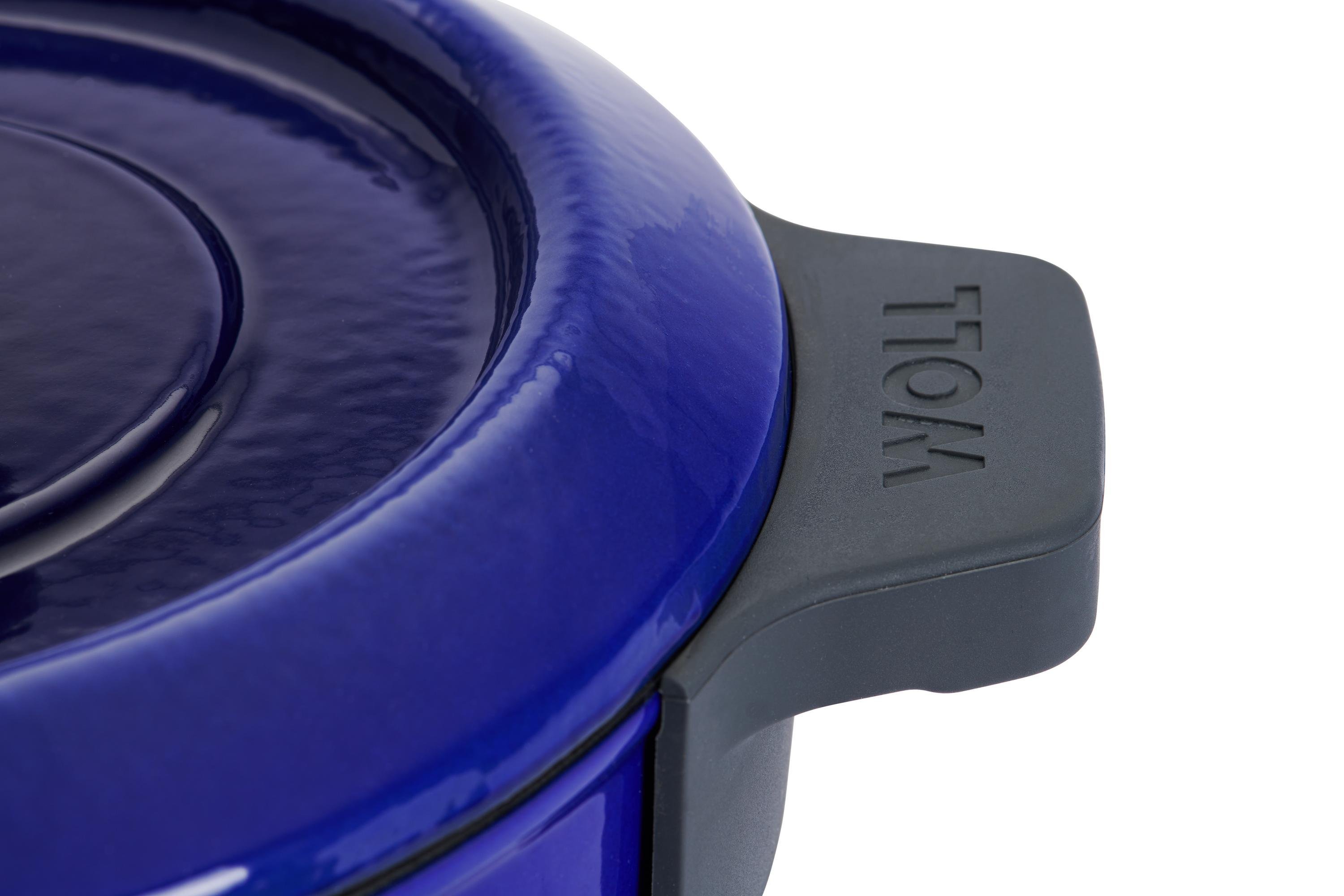 Iron Gusstopf mit Deckel Detailansicht | Cobalt Blue | Alle Herdarten inkl. Induktion | 24cm