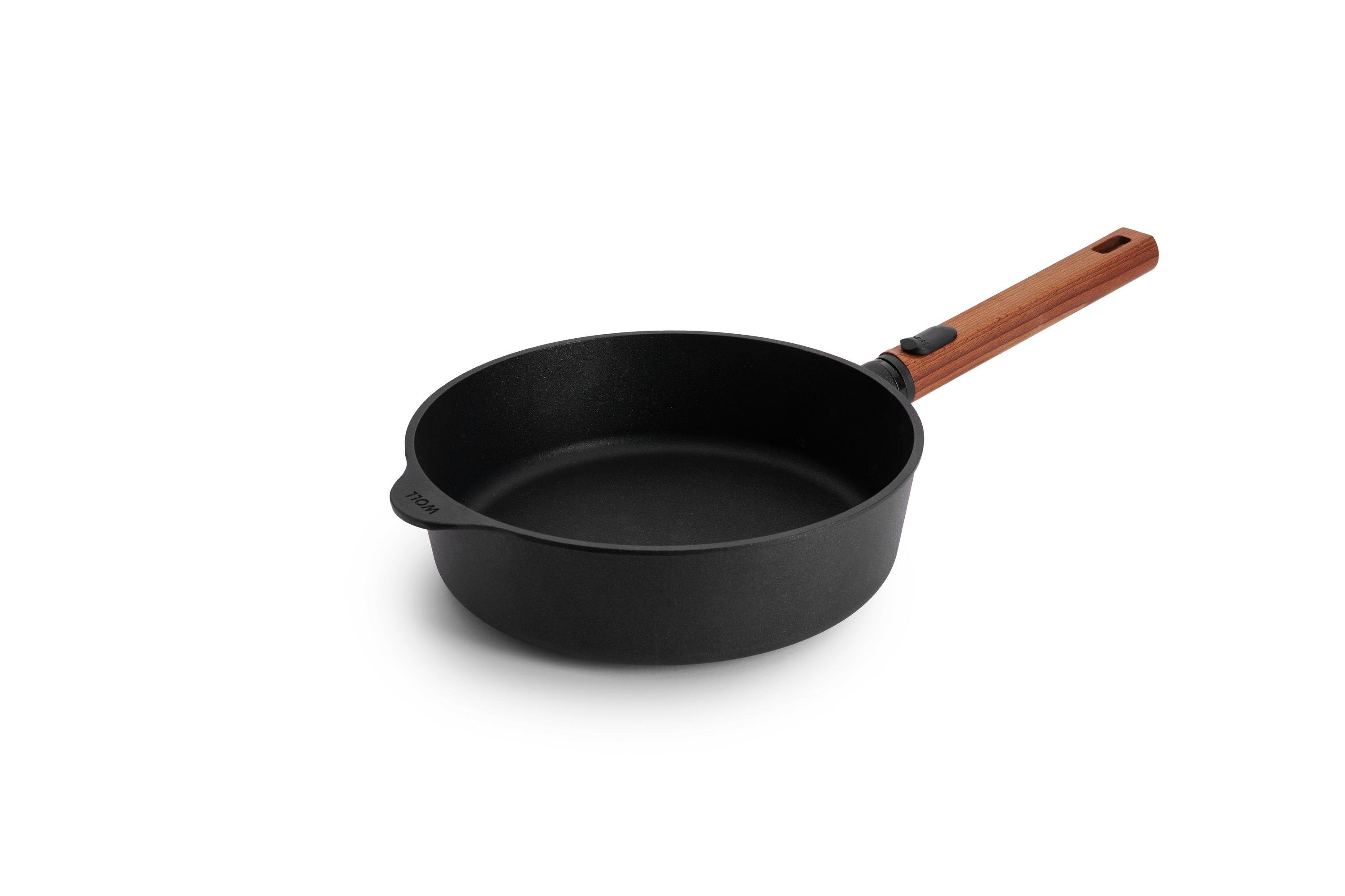 Eco Logic QXR Guss-Hochrandpfanne Eco Logic QXR Guss-Hochrandpfanne | Holz - Abnehmbar | Alle Herdarten inkl. Induktion | 24 cm