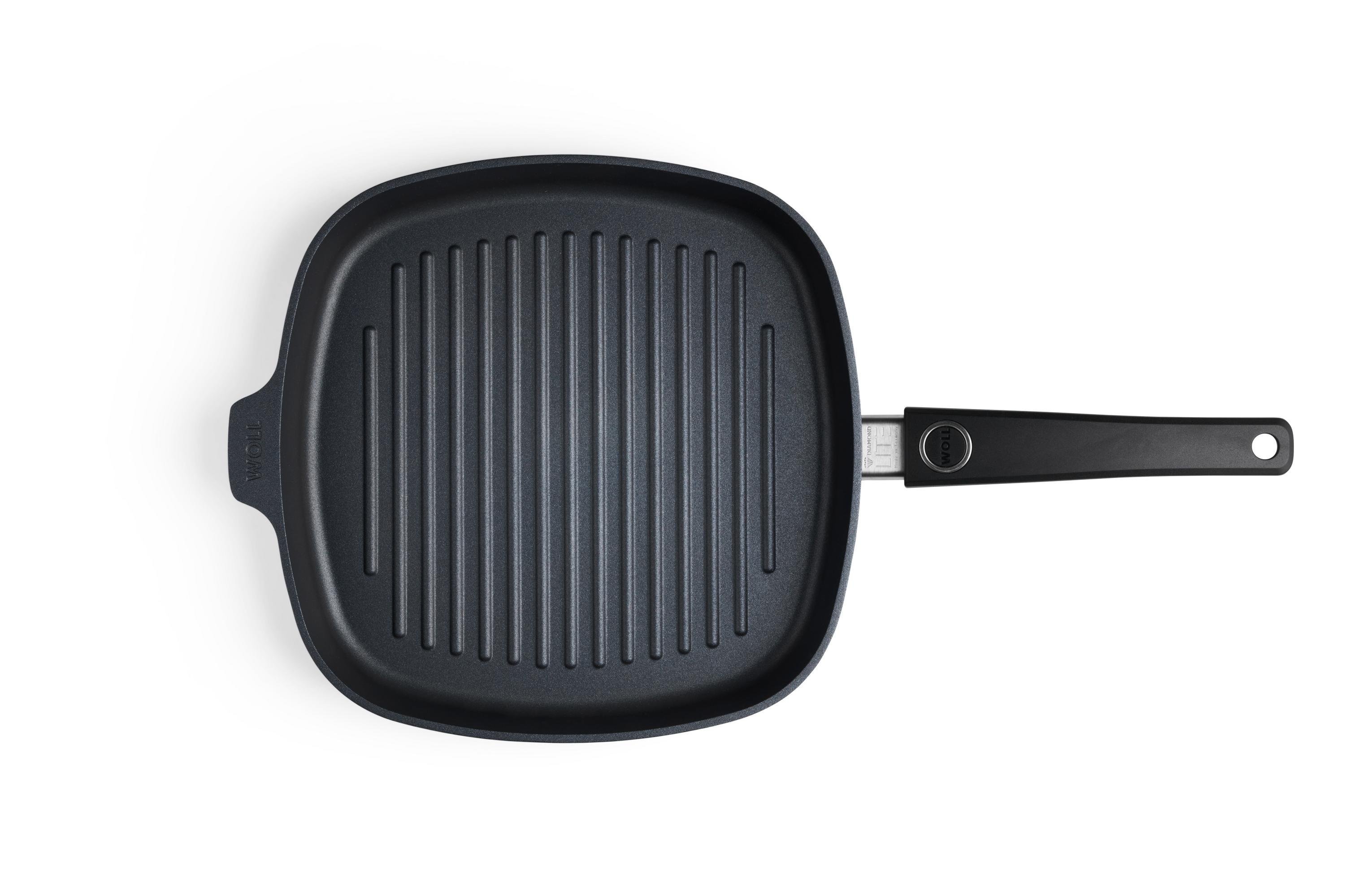 Diamond Lite Guss-Grillpfanne, viereckig, mit Rillen Diamond Lite Guss-Steakpfanne, viereckig, mit Rillen Draufsicht | Stiel - Fest | Ceran, Gas, Elektro, Halogen | 28x28cm
