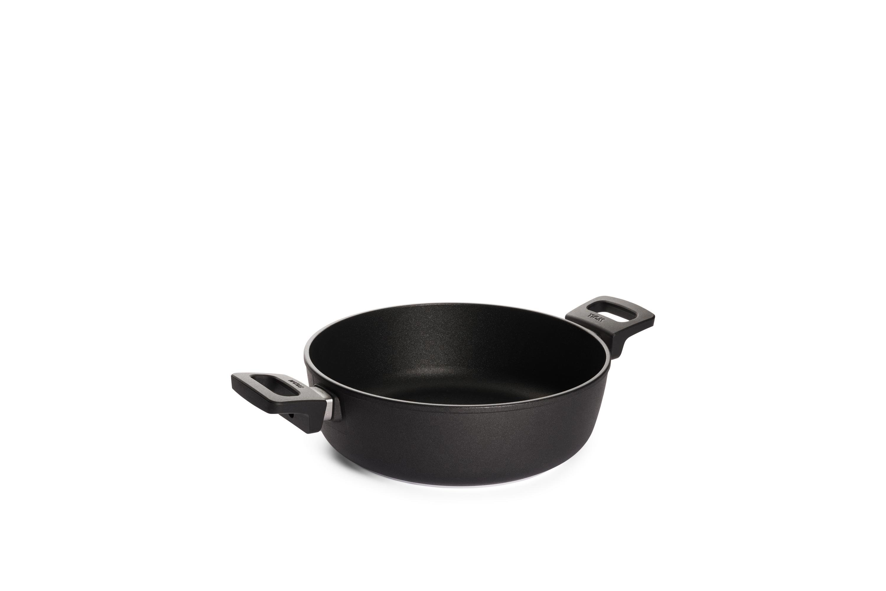 826N_3Quarter Nowo Titanium Guss-Kasserolle | 2 Seitengriffe | Ceran, Gas, Elektro, Halogen | 26cm