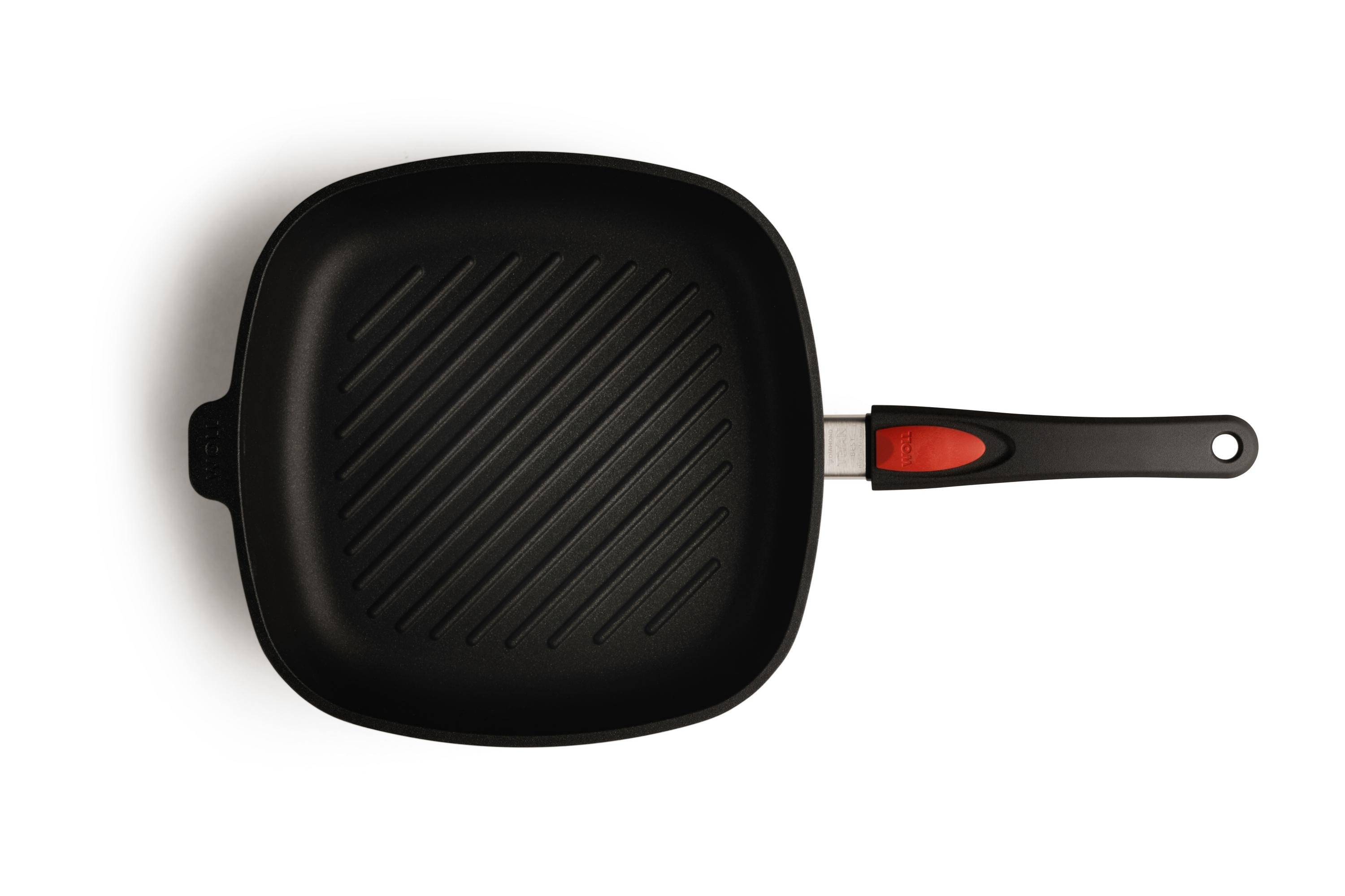 Titan Best Guss-Steakpfanne, viereckig, mit Rillen Draufsicht